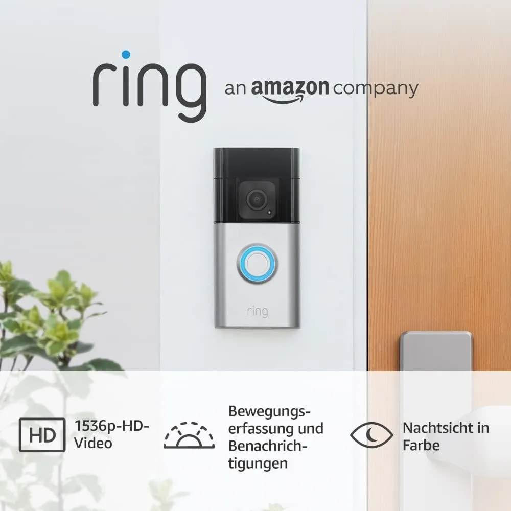 Zertifiziert und generalüberholt Ring Akku Videotürklingel Plus (Battery Doorbell Plus) | Kabellose Video-Türsprechanla…