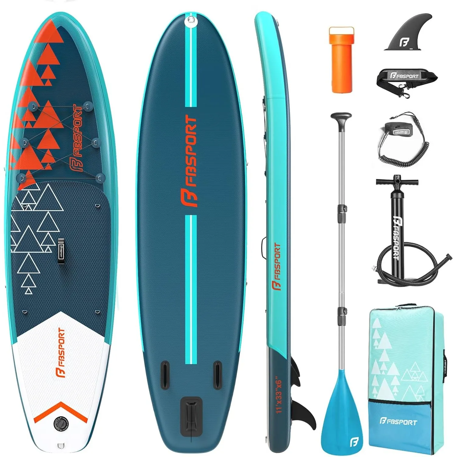 FBSPORT Aufblasbares SUP Board, Stand Up Paddling Board, Aufblasbare Stand Up Paddle Board für Stand-Up Paddling 15CM D…