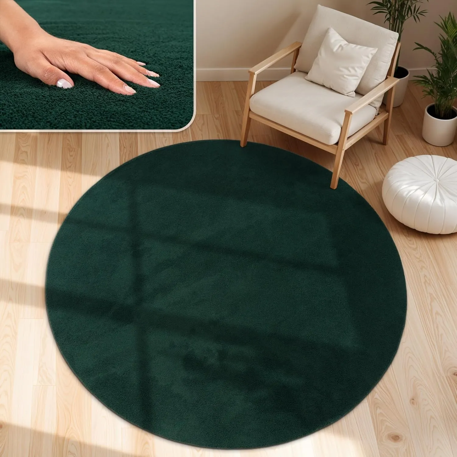 Paco Home Moderner Kuscheliger Wohnzimmer Teppich Kurzflor waschbar flauschig Weich Einfarbig Felloptik zeitlos stilvol…