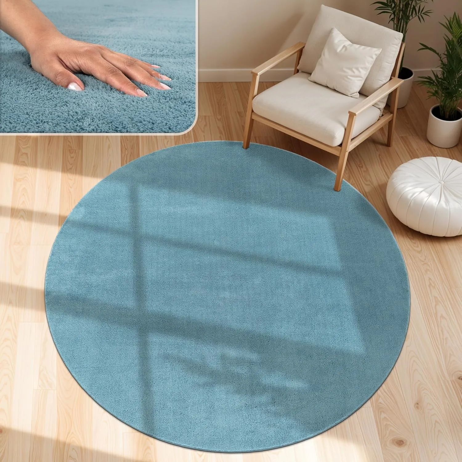 Paco Home Moderner Kuscheliger Wohnzimmer Teppich Kurzflor waschbar flauschig Weich Einfarbig Felloptik zeitlos stilvol…