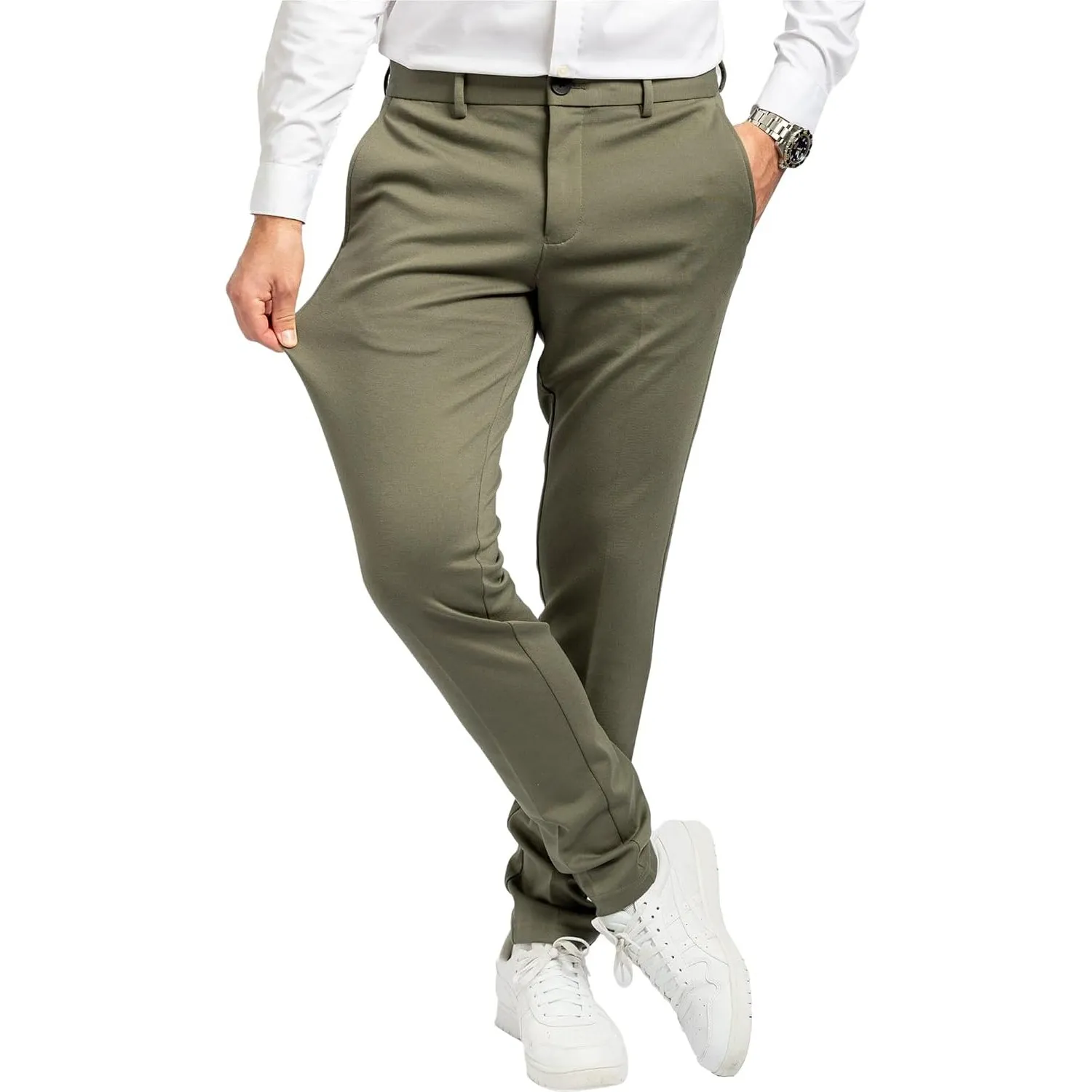 Performance Pants Chino Hose Herren Stretch Slim Fit | Sommerhose Anzughose