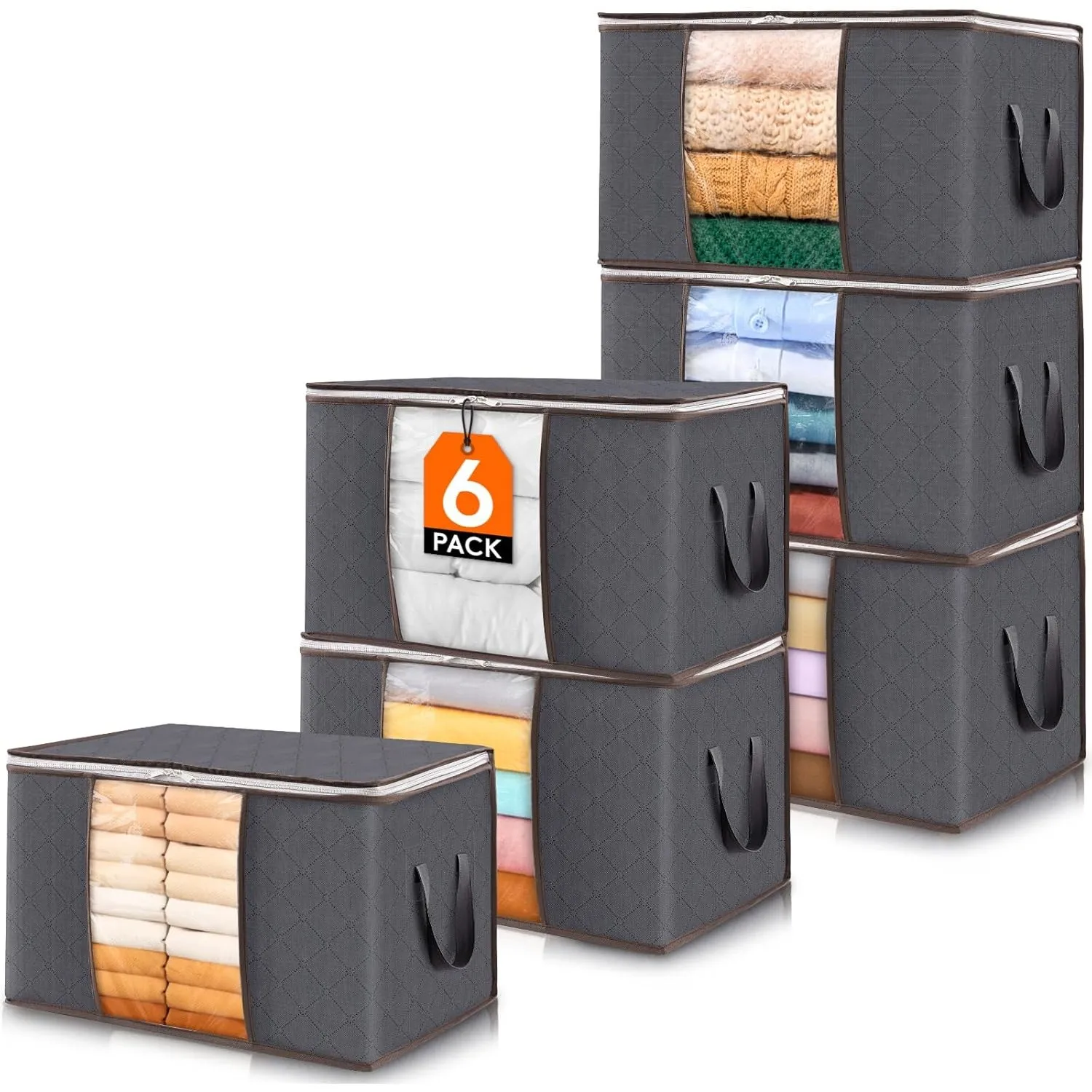 Lifewit Große Aufbewahrungstasche Schrank Organizer Set, Faltbar Kleideraufbewahrung mit verstärkt Griff, stabilem Reiß…