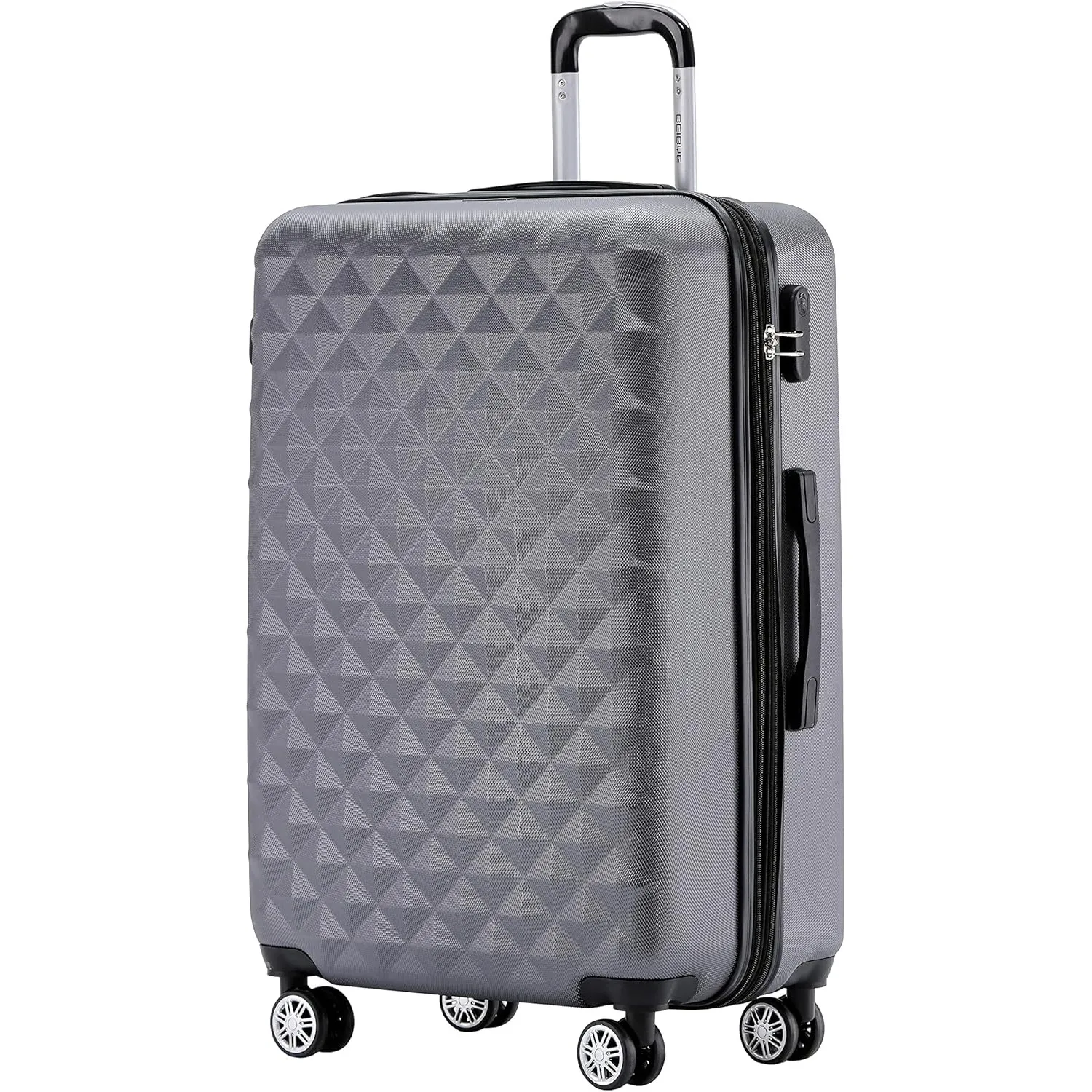 BEIBYE Zwillingsrollen 2066 Hartschale Trolley Koffer Reisekoffer Gepäck M-L-XL-Set (Business Grey, L)