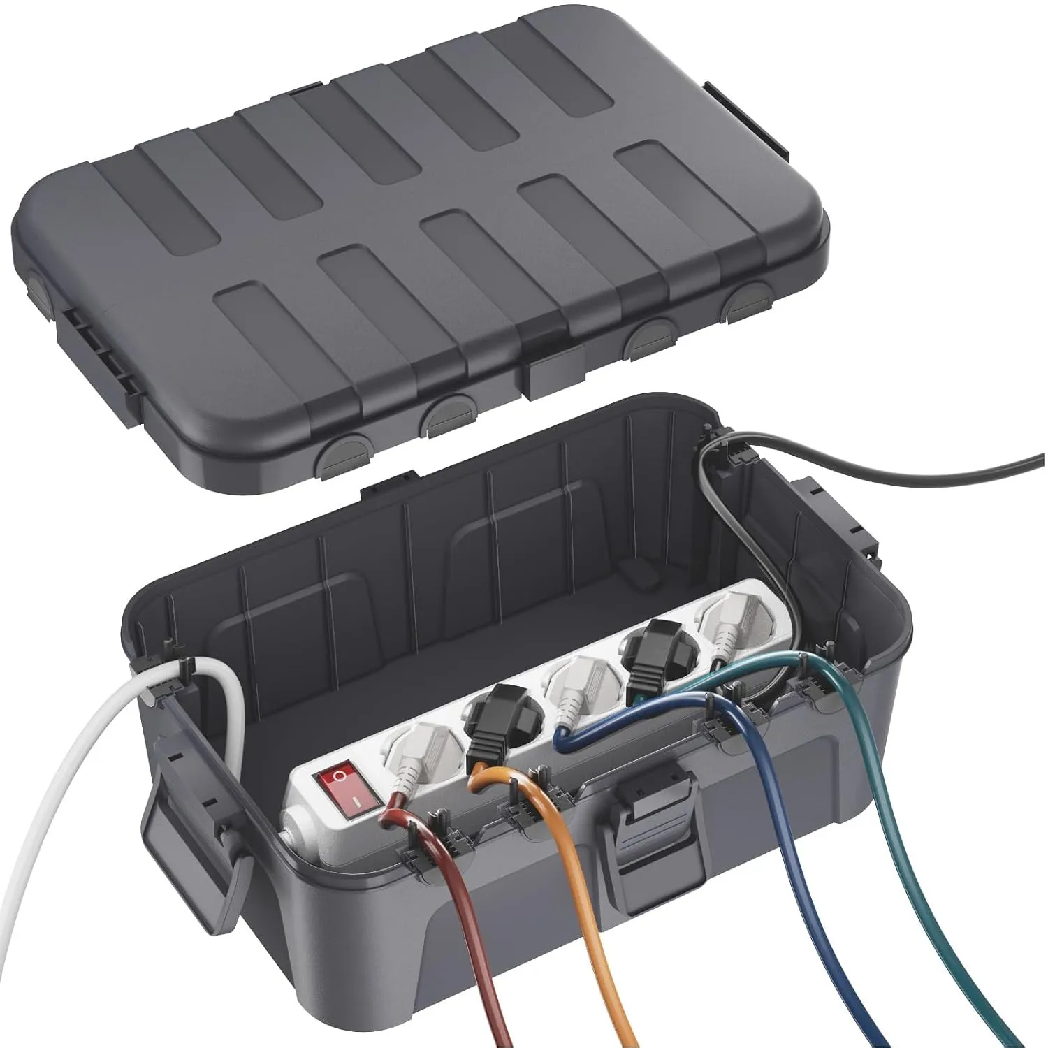 RESTMO große Kabelbox wasserdicht, Elektrokasten für Verlängerungskabel | IP54 wetterfest, 32x22x13cm, für Steckdosenle…