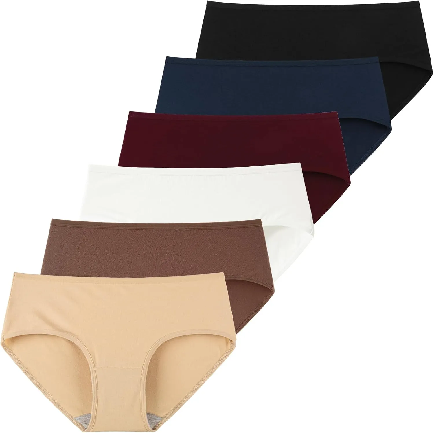 INNERSY Unterhosen Damen Baumwolle Atmungsaktive Hipster Unterwäsche Basic Bequem Panties 6er Pack