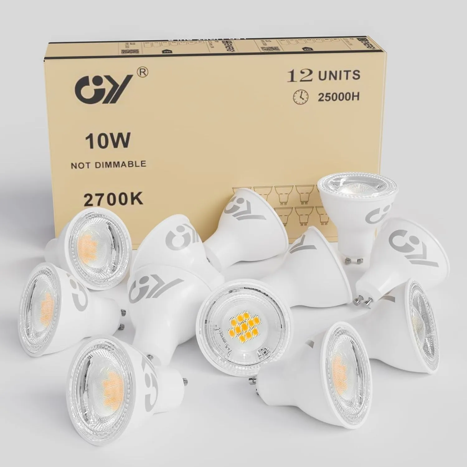 GY GU10 LED Warmweiss Lampe,10W 2700K 930 Lumen Warmweiß Glühbirnen,Ersetzt 100W Leuchtmittel,Abstrahlwinkel 110° Refle…