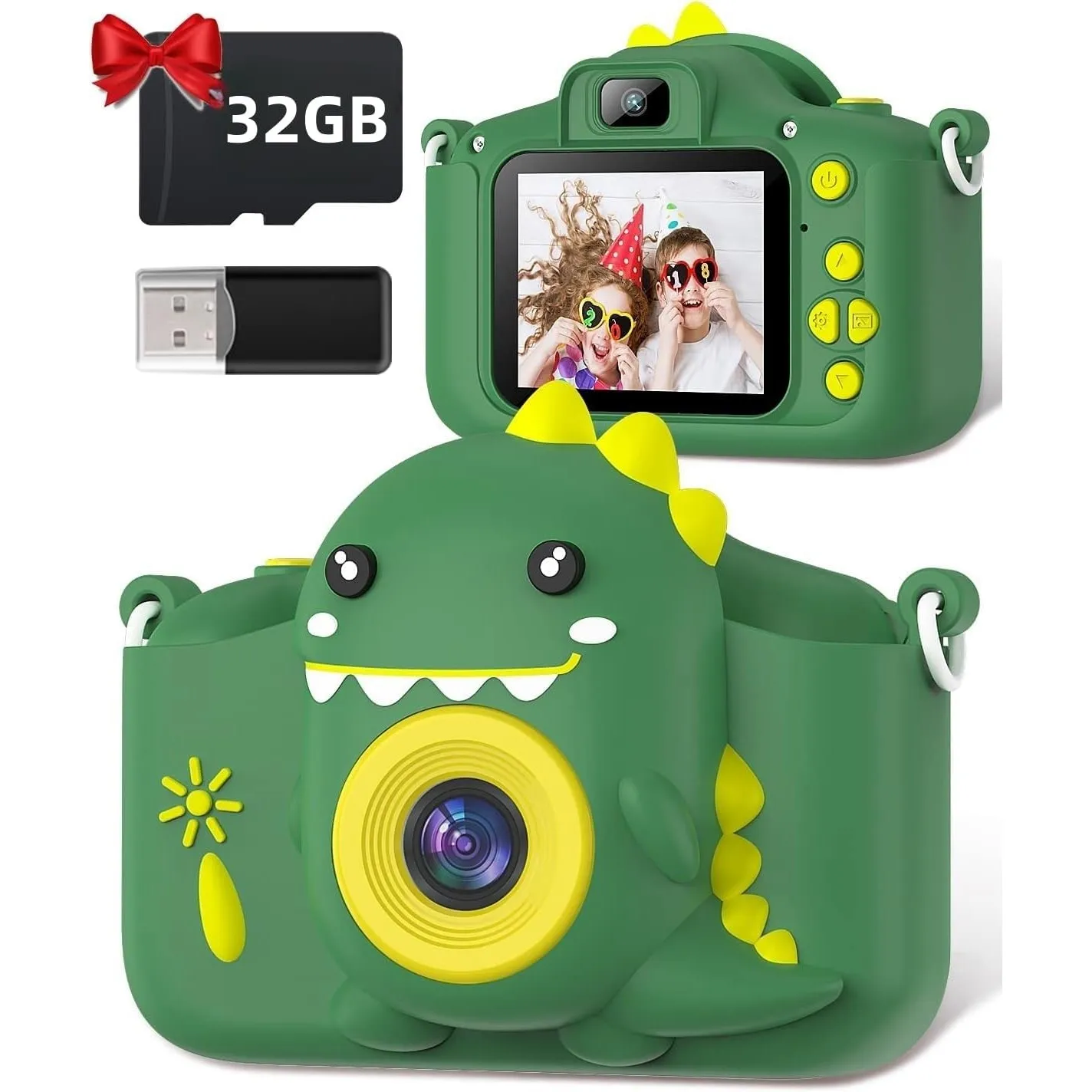 Gofunly Kinderkamera Digitalkamera mit 32G Karte & 2,0-Zoll-Bildschirm | 1080P HD Kinder Kamera mit Selfie, Spielzeug f…