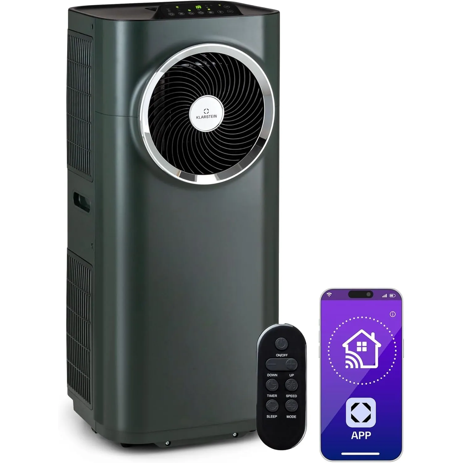 Klarstein Kraftwerk Eco Smart 11 Mobiles Klimagerät - 11500 BTU, 35-59 m², WiFi & App-Steuerung, 3-in-1 Klimaanlage, Ve…