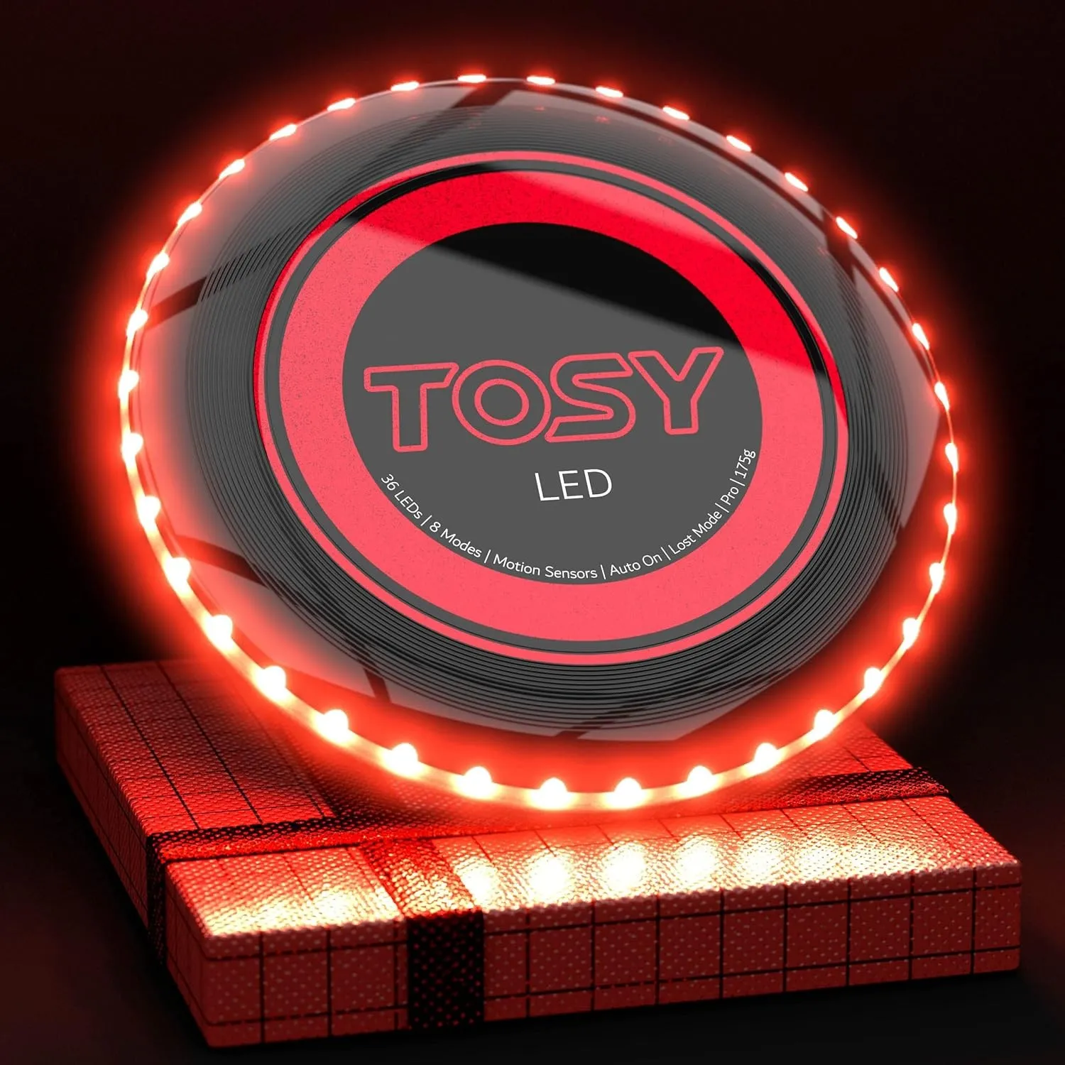 TOSY Flying Disc – 108 RGB-LEDs oder 36 einfarbige LEDs, sehr hell, Smart-Modi, Auto-Aufleuchten, wiederaufladbar, wass…