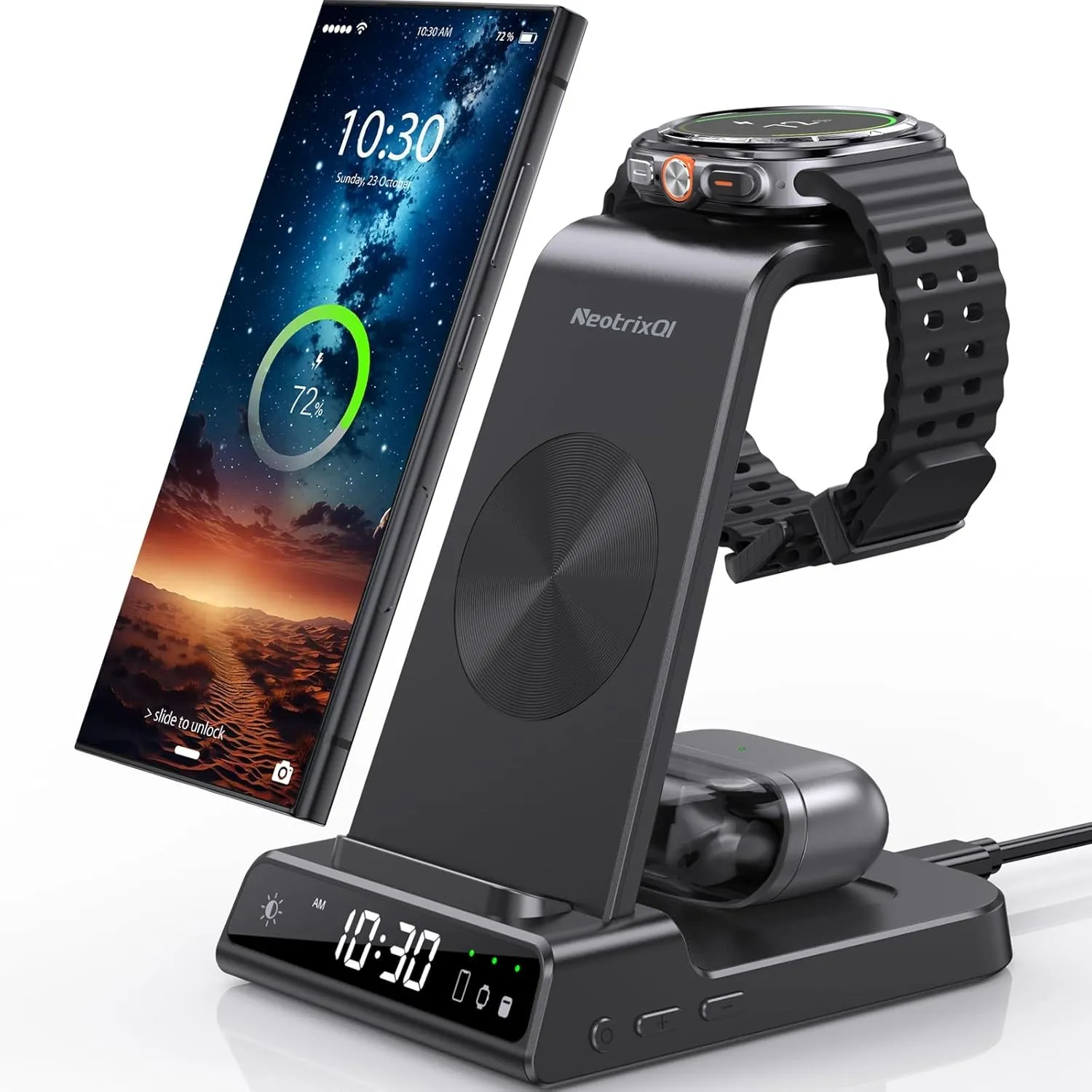 Wireless Charger für Samsung Ladestation für Galaxy S26 Ultra, Induktive Ladestation für Samsung Galaxy Watch Ultra/8/7…