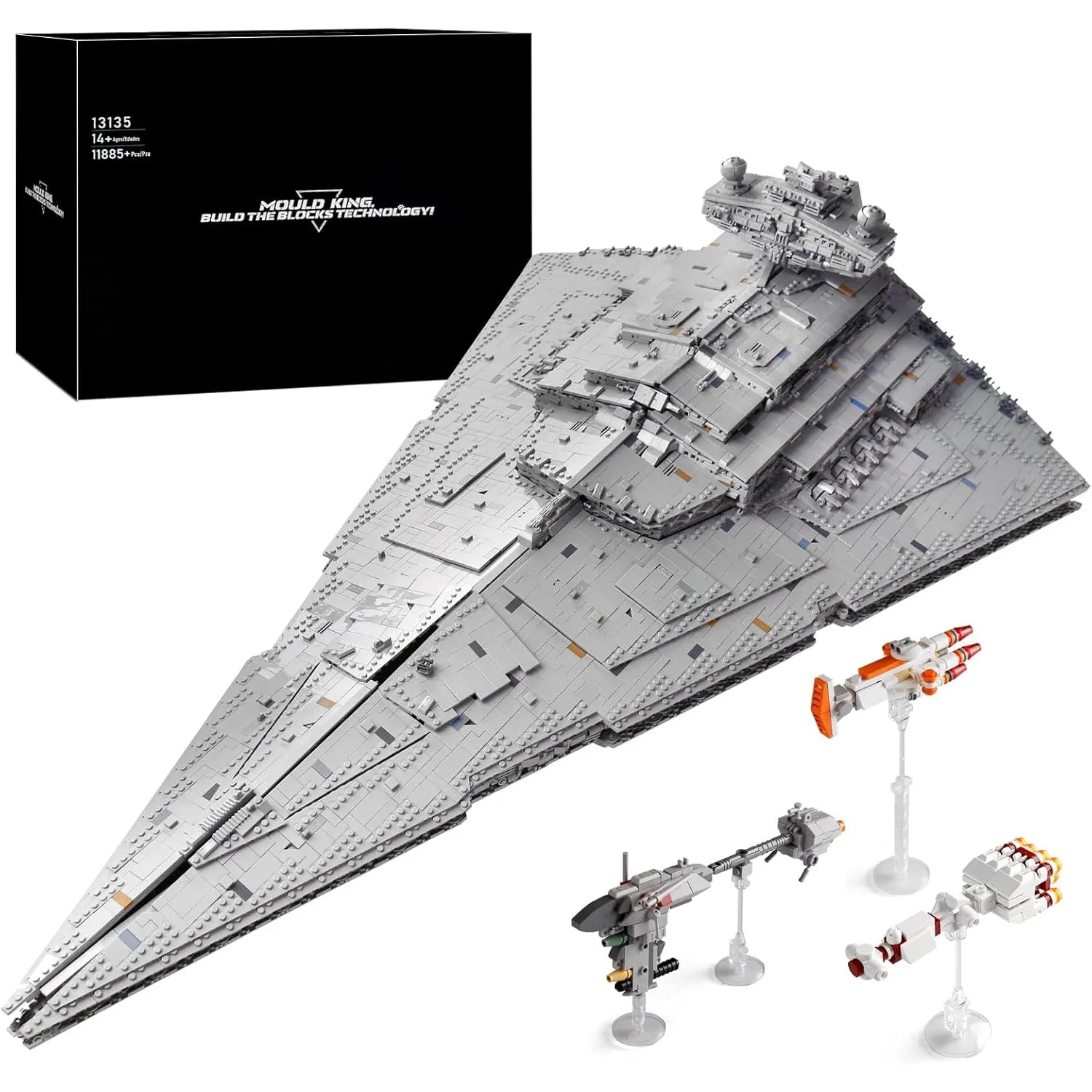 13135 Technik Imperial Sternenzerstörer Bausatz, MOC Star Fighter UCS Collection Series, Groß Raumschiff Spielzeug, 118…