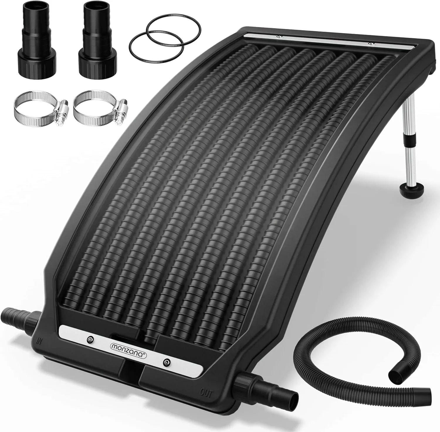 Monzana Solar Panel Pool 112 x 55 x 14 cm 10000 L/h Height Adjustable 32/38 mm Connection UV-Resistant Expandable Pool …