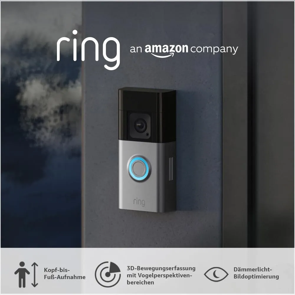Ring Akku-Videotürklingel Pro (Battery Video Doorbell Pro) | Kabellose Videotürklingel und Sicherheitskamera, Kopf-bis-…