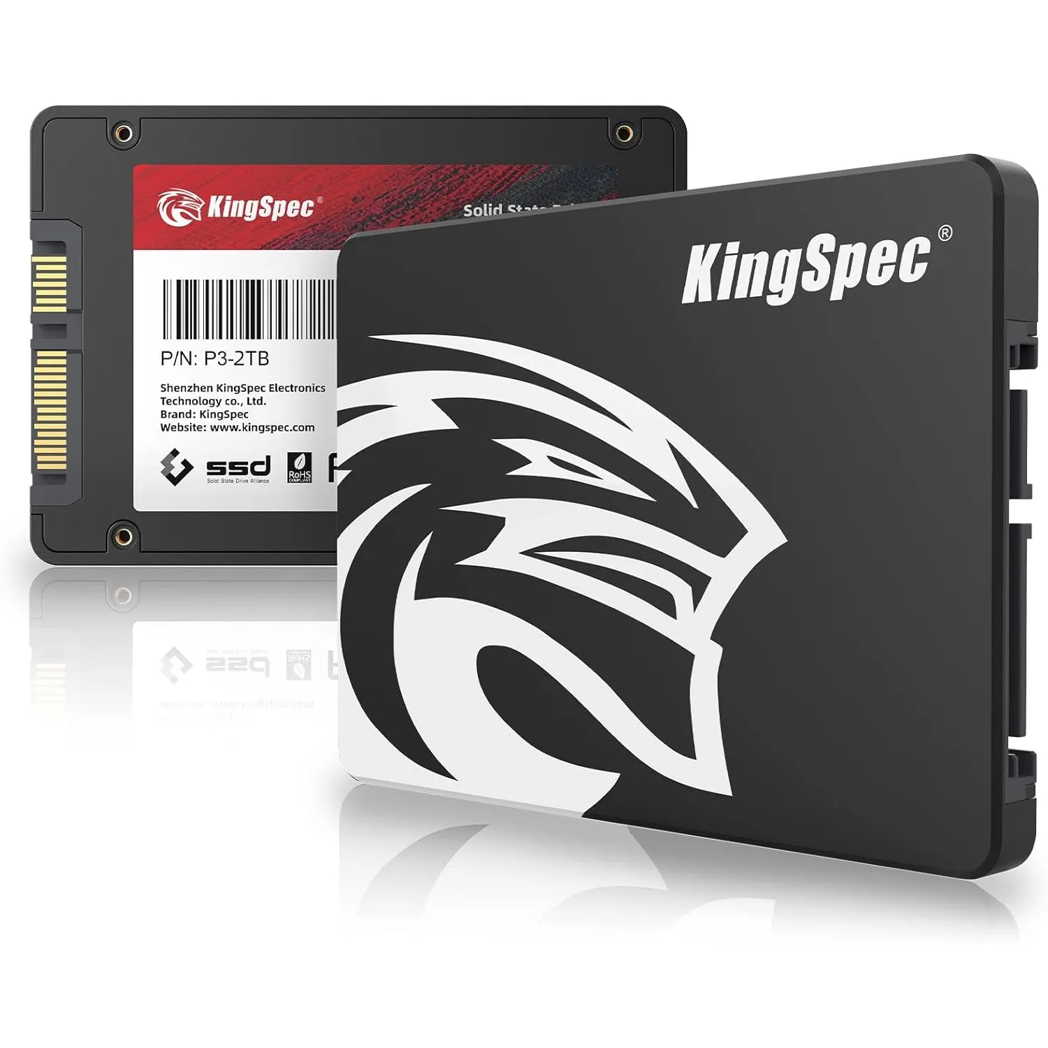 KingSpec 2TB 2.5" SATA SSD, SATA 3 SSD Festplatte Interni 3D NAND Flash, 2 5 Zoll ssd kompatibel mit Desktop/Laptop