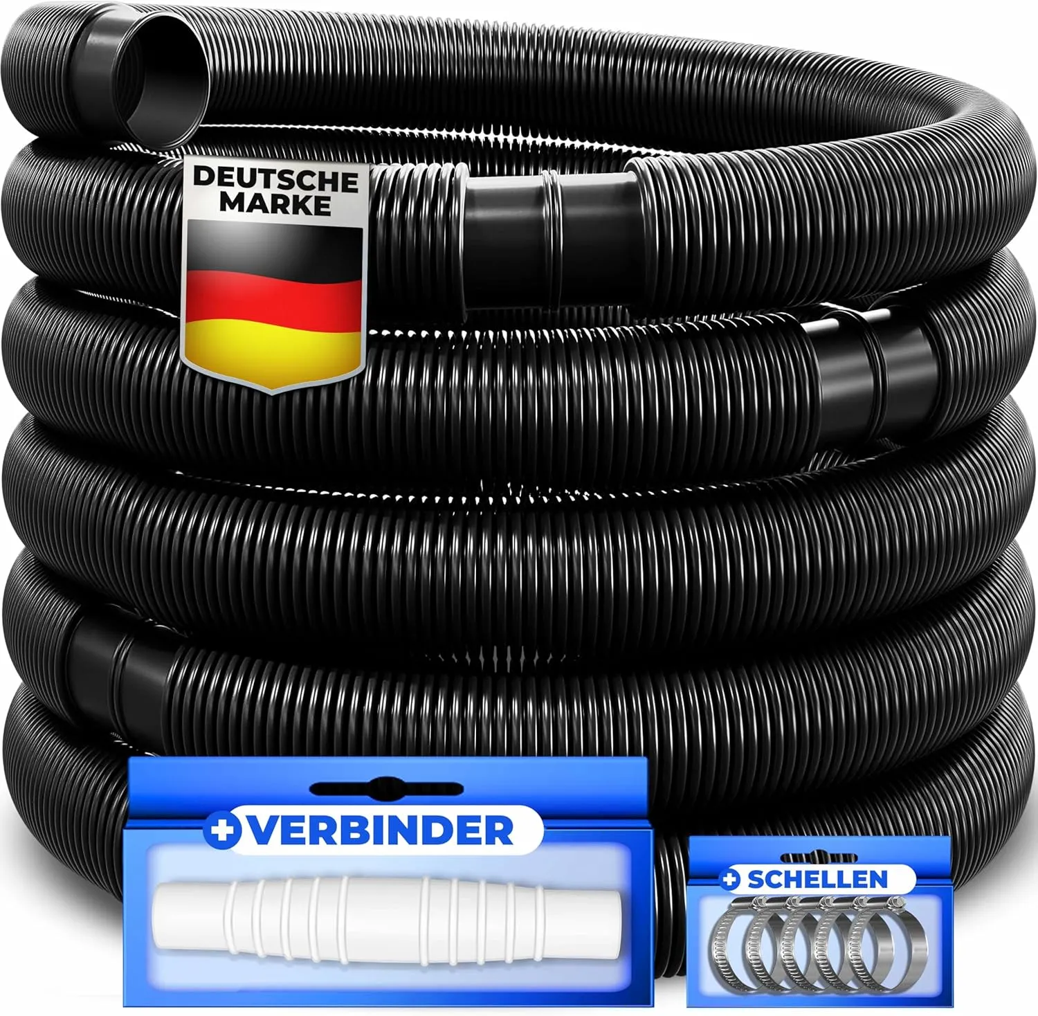 KESSER® Pool Hose (14 m / Diameter 32 mm), Swimming Pool Hose with Sleeves, Solar Hose for Pool and Swimming Pool, Suct…