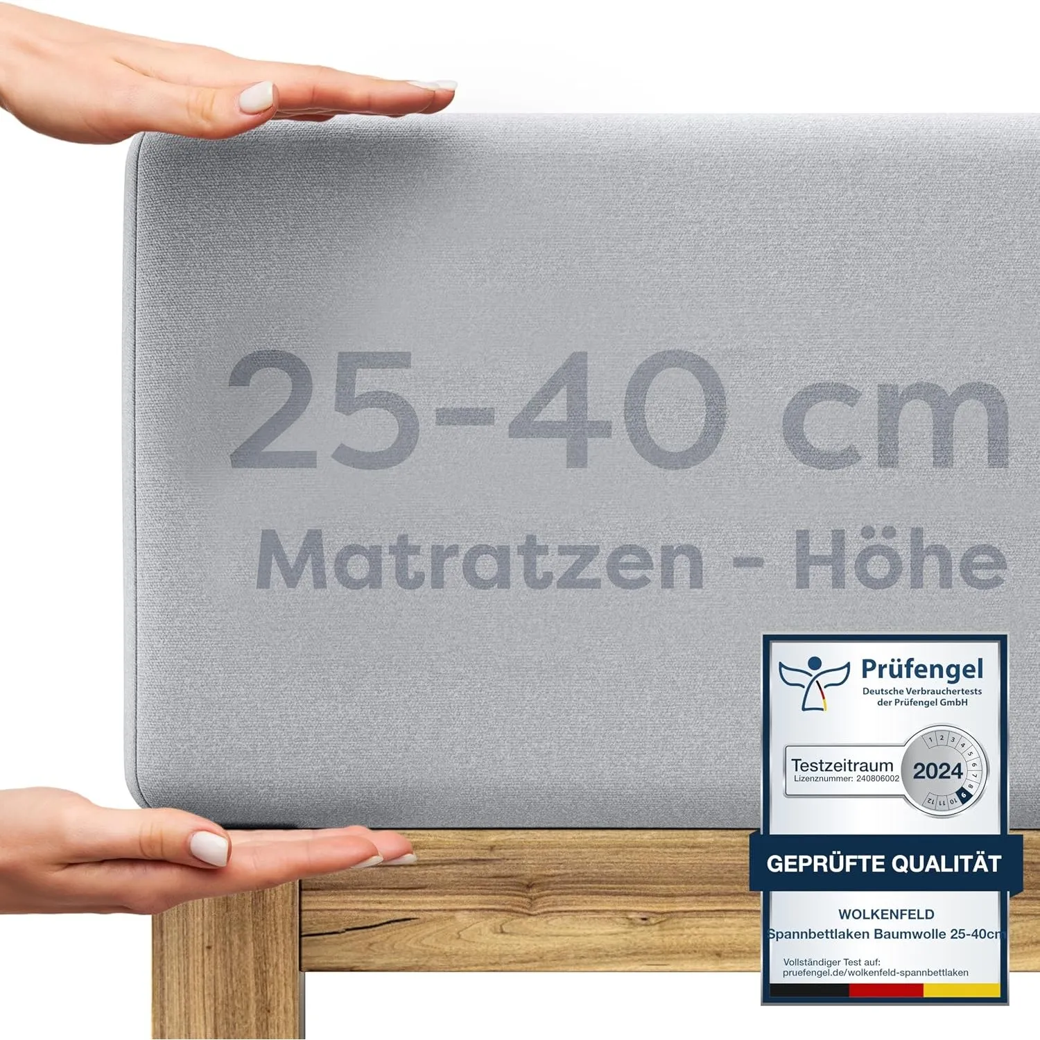 Wolkenfeld Spannbettlaken 180x200cm – 200x220cm – Premium Jersey Baumwolle mit 5% Lycra – Faltenfreies Bettlaken für ho…