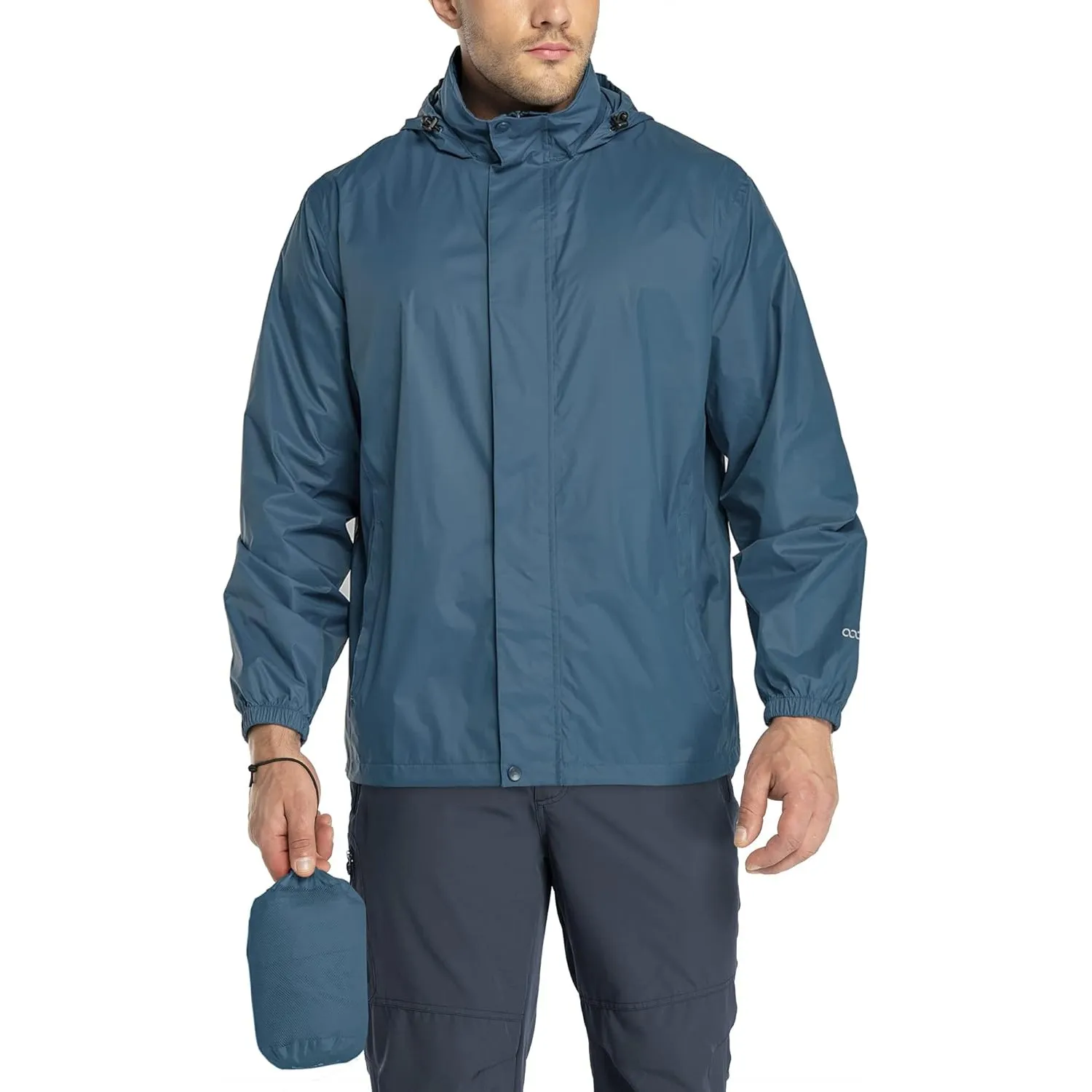 33,000ft Regenjacke Herren Leicht Wasserdicht Faltbare Regenmantel mit Kapuze Fahrrad Rainjacke Windbreaker Windjacke C…