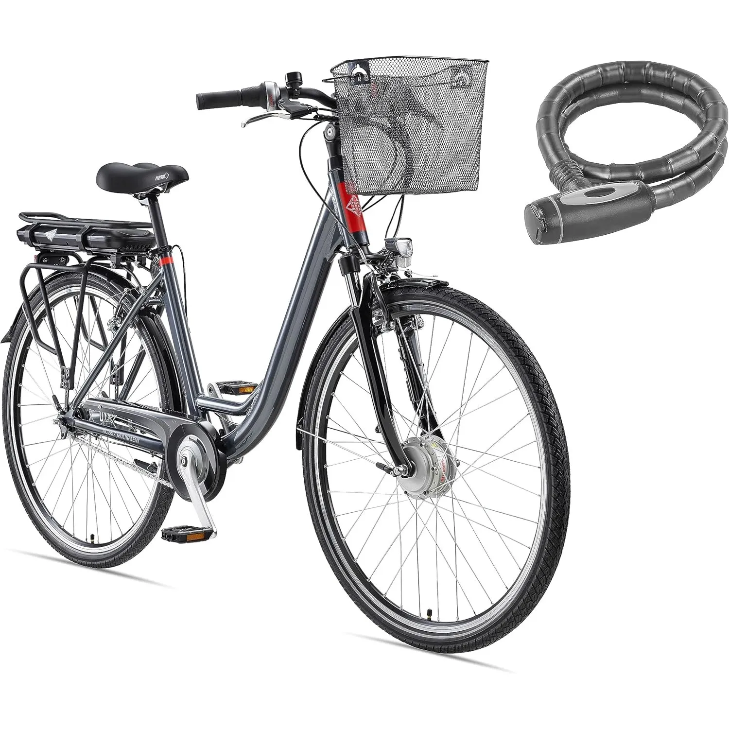 TELEFUNKEN E-Bike 28 Zoll Fahrrad für Damen und Herren Citybike mit Korb | 536,5 Wh Li-Ion Akku |250 W Frontmotor | Ped…