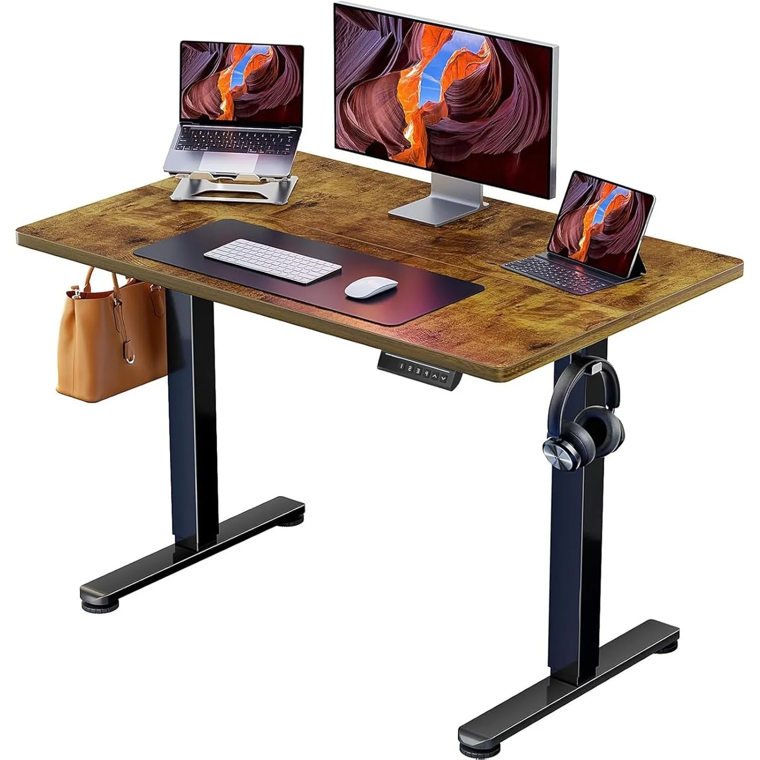 ErGear Elektrisch Höhenverstellbarer Schreibtisch 100 x 60 cm, Schreibtisch Höhenverstellbar mit 4-Gedächtnis-Smart-Pul…