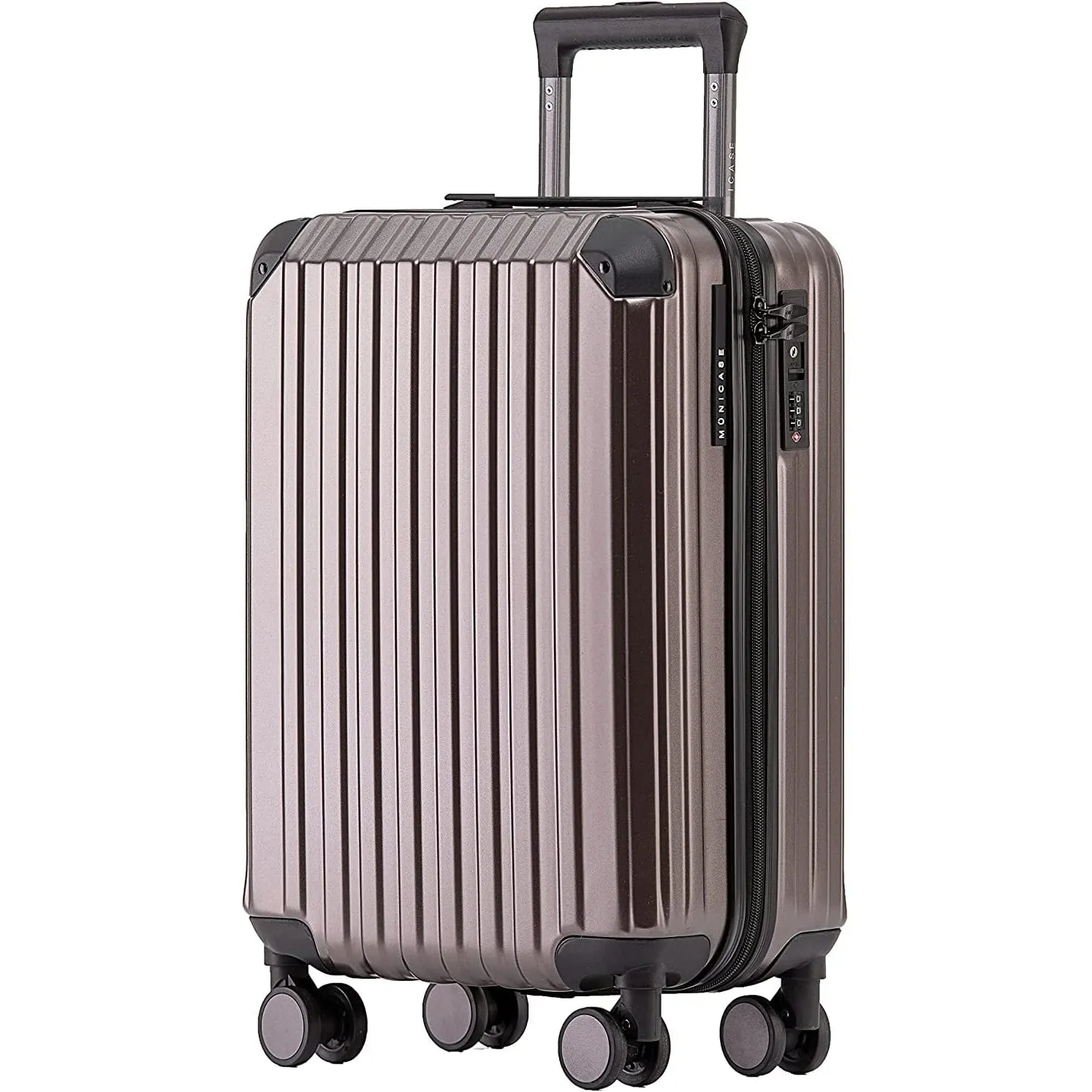 Münicase M816 TSA-Schloss Koffer Reisekoffer Trolley Kofferset Hardschale Boardcase (Coffee, Kleiner Koffer)