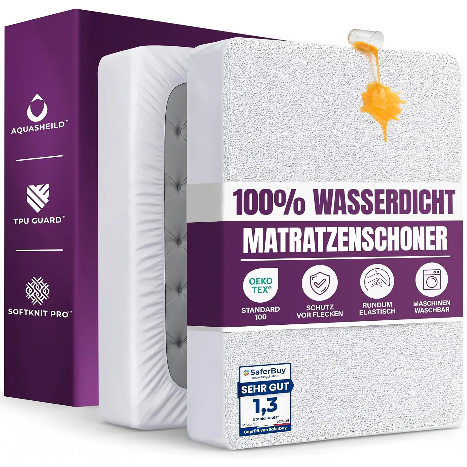 Wasserdichter Matratzenschoner 100x200 cm, 30 cm tief matratzenschutz