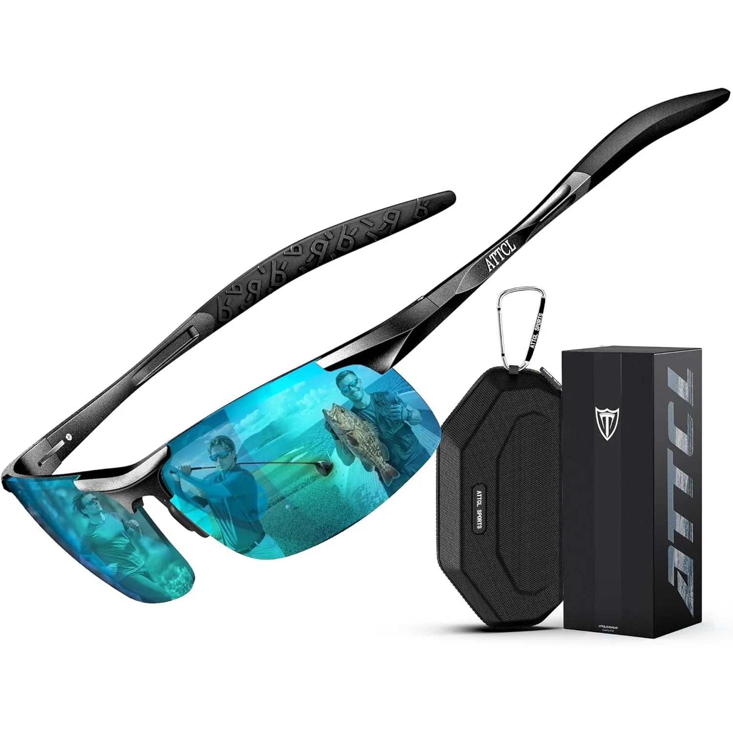 ATTCL Sonnenbrille Herren Polarisiert Für Sport: UV Schutz Leicht Wrap-Around AL-MG Rahmen Verspiegelt Autofahren Angel…