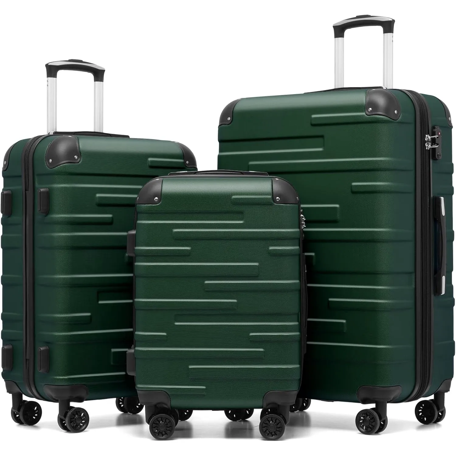 COOLIFE Koffer Set 3 TLG, M+L+XL, leicht ABS-Hartschale, Rollkoffer mit TSA