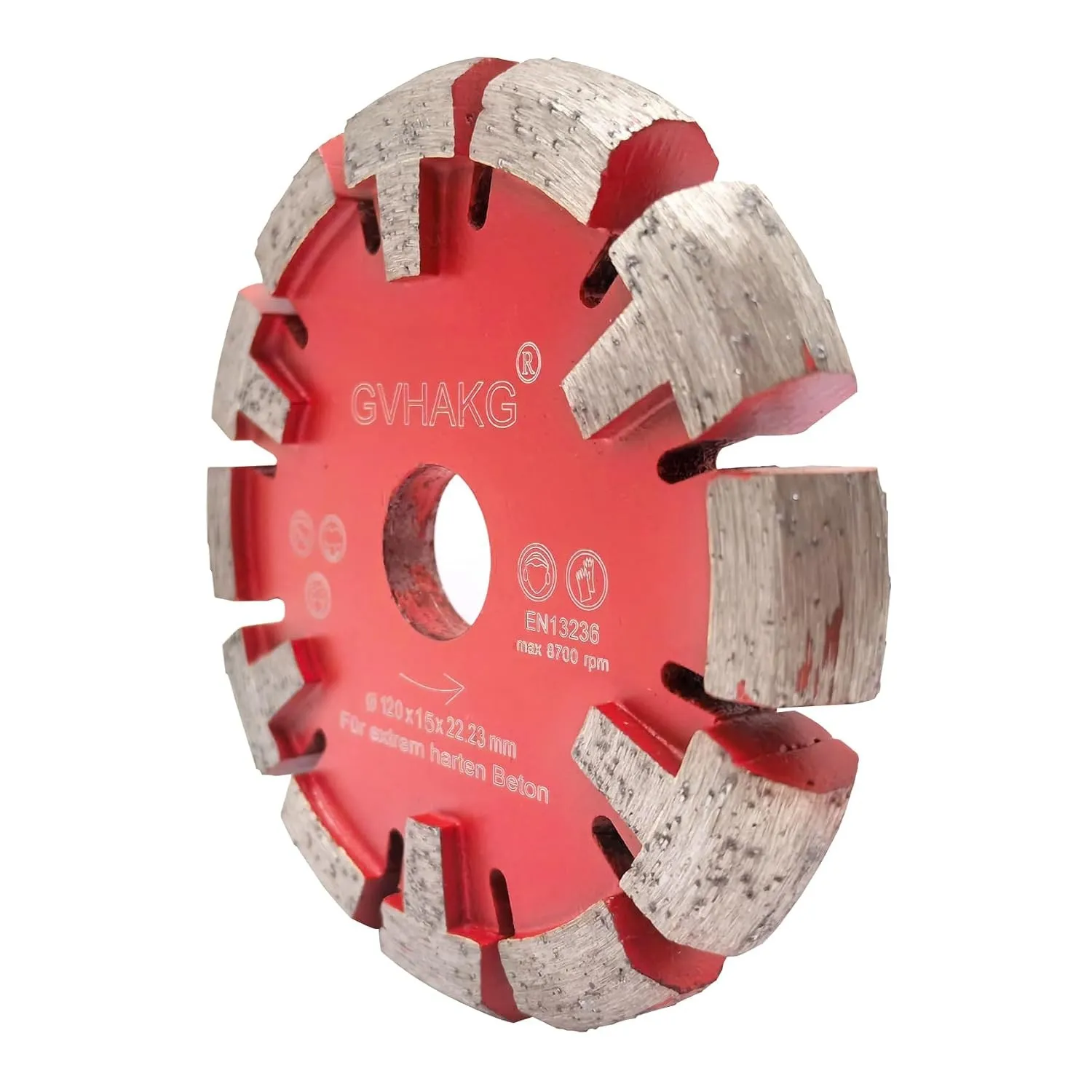 Tuck Point Diamantklinge für Sehr harte Betonböden und Entfernung, 120mm für Betonreparatur, 22.23mm Achsbohrung, T-For…