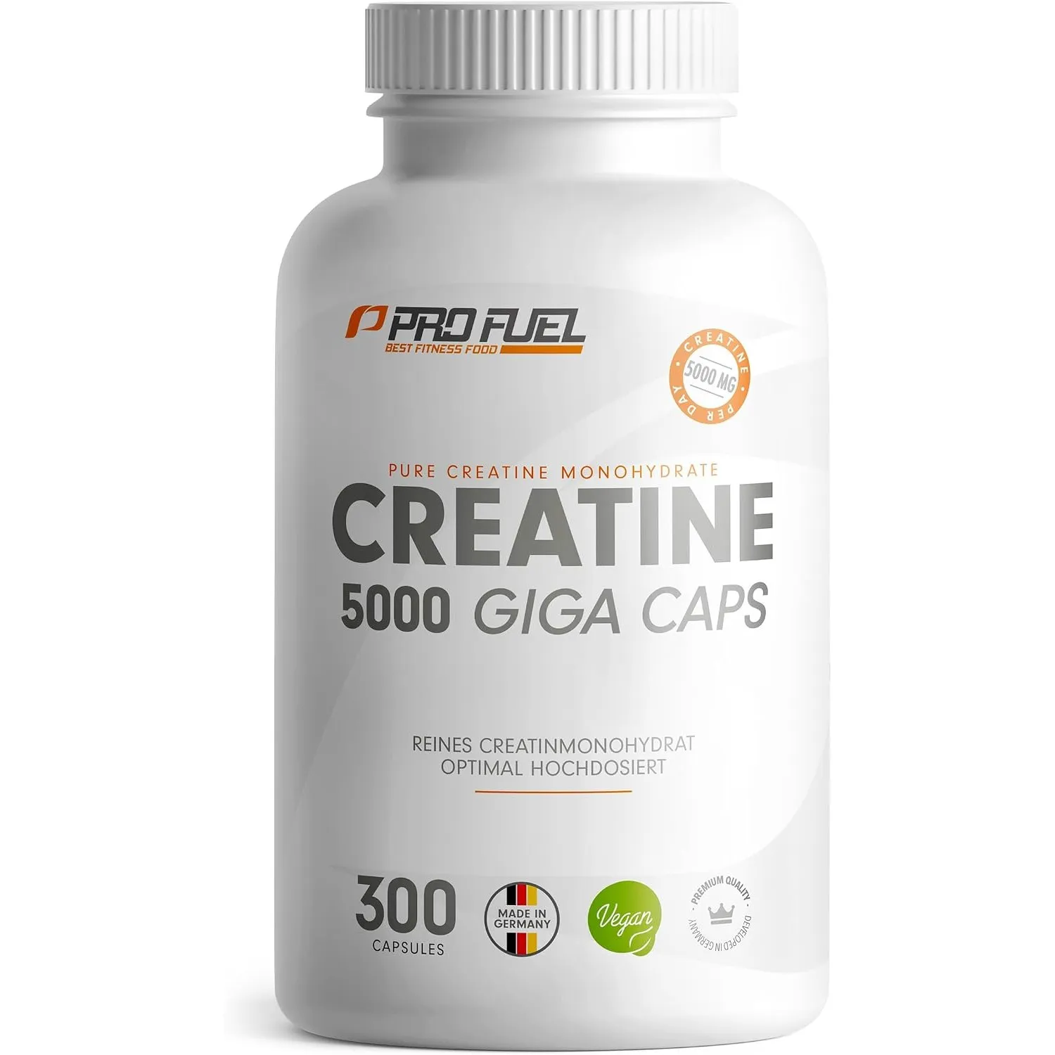 Creatin 5000 Giga Caps - 5000 mg Creatin pro Tag - Kreatin-Kapseln mit 1137 mg Creatine-Monohydrate pro Kapsel - laborg…