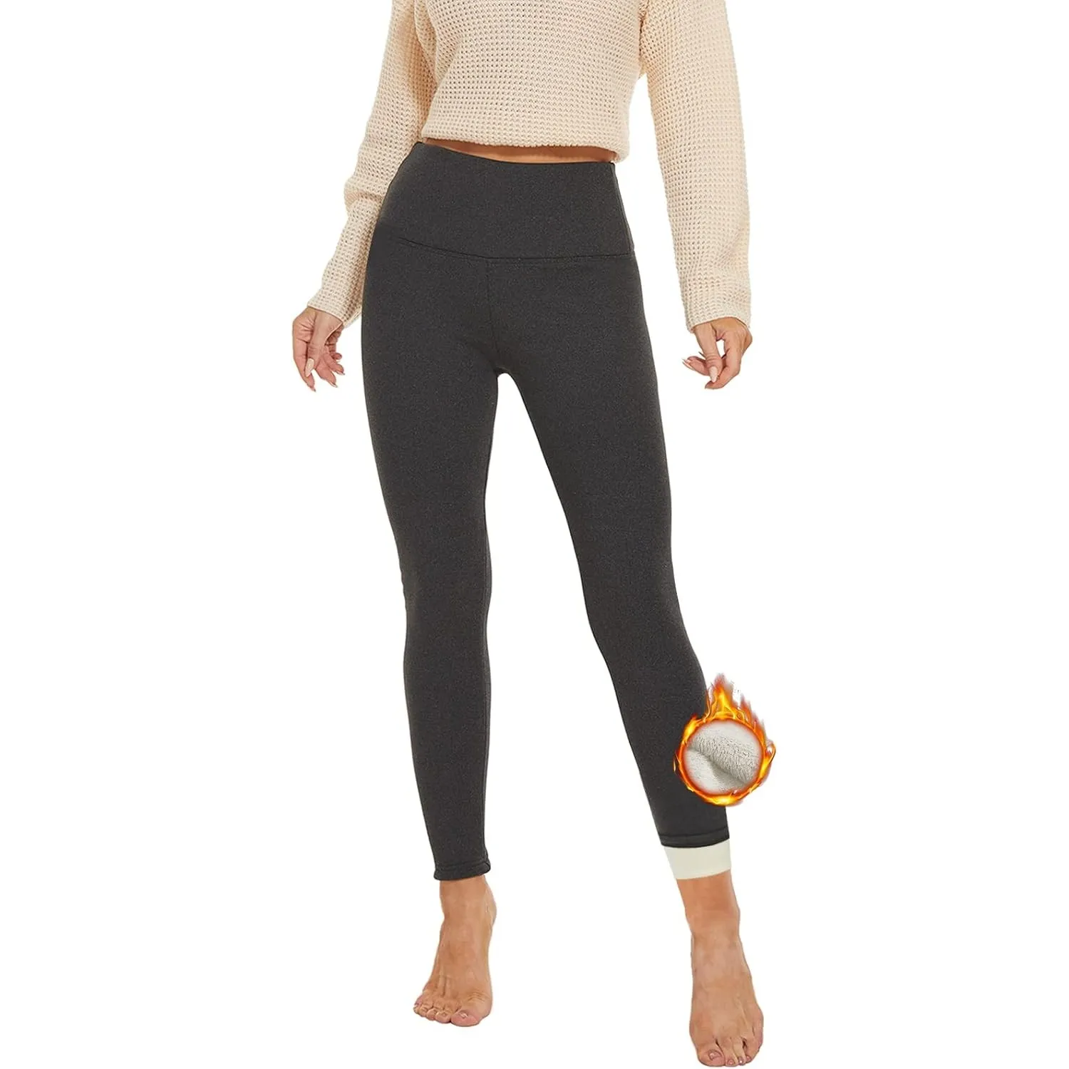AMIYOYO Thermo Leggings Damen Winter High Waist Thermohose