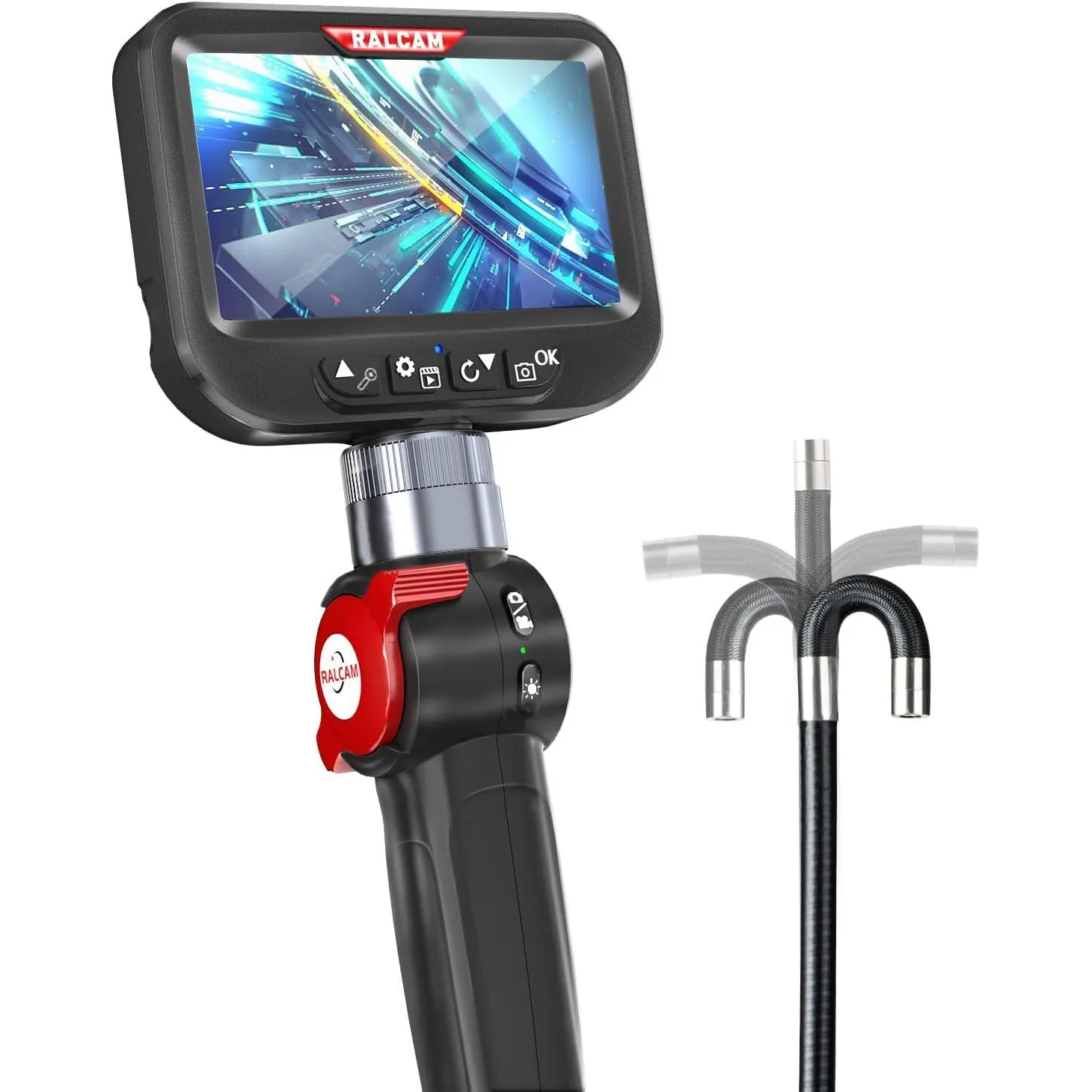 Ralcam Endoskopkamera mit Licht Endoscope Camera - Endoskop 8,5mm Inspektionskamera 4,3" HD 1080P Rohrkamera, Kameras m…