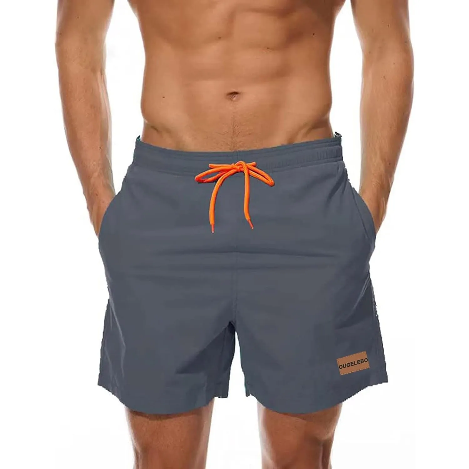Ougelebo Badehose Herren Badeshorts mit Reißverschlusstasche | Schnelltrocknend Atmungsaktiv Wasserabweisend Badehose K…