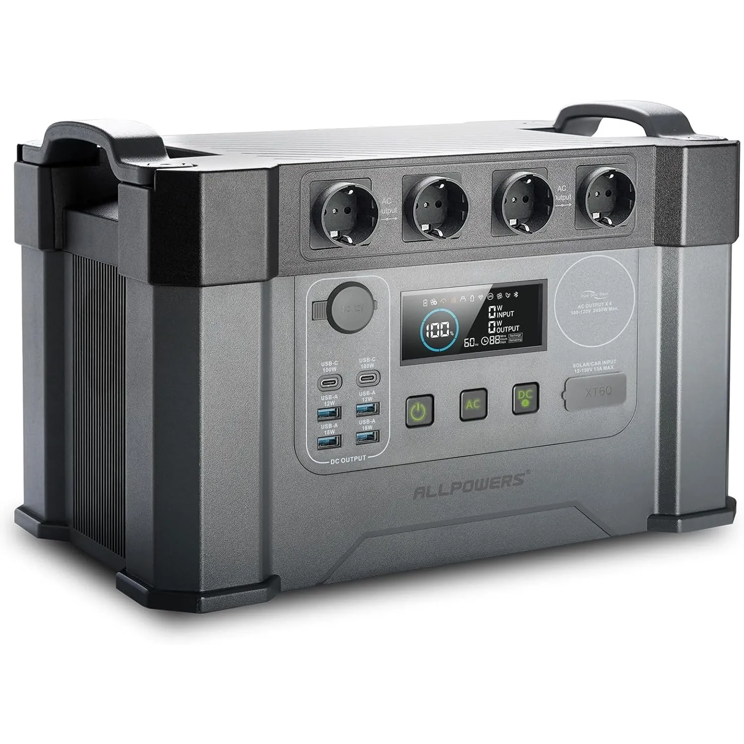 ALLPOWERS Tragbarer Powerstation 2400W (4000W Surge) Wechselstromsteckdosen 1451Wh Akku MPPT Solar Generator Mobiler St…