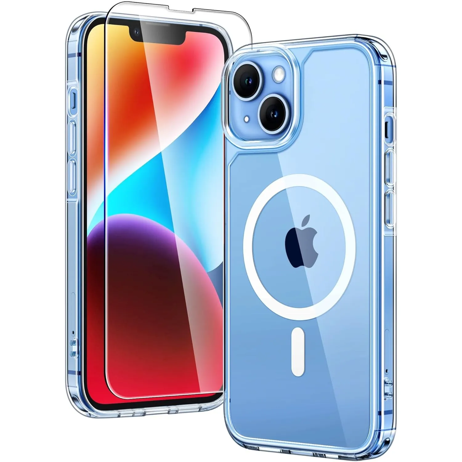 TAURI für iPhone 14 Hülle 6,1" mit Schutzfolie - Durchsichtig