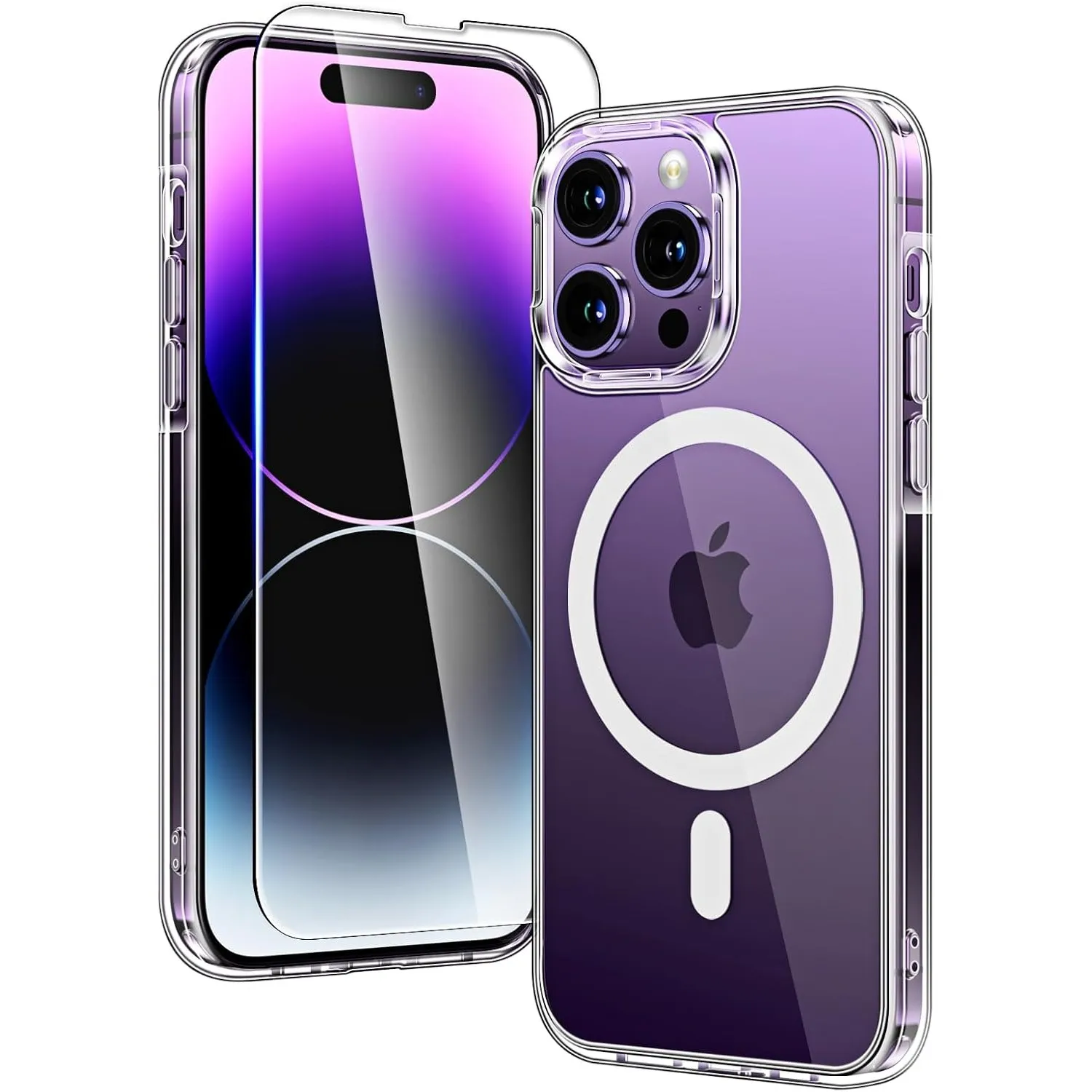 TAURI für iPhone 14 Pro Max Hülle 6,7" mit Schutzfolie - Durchsichtig