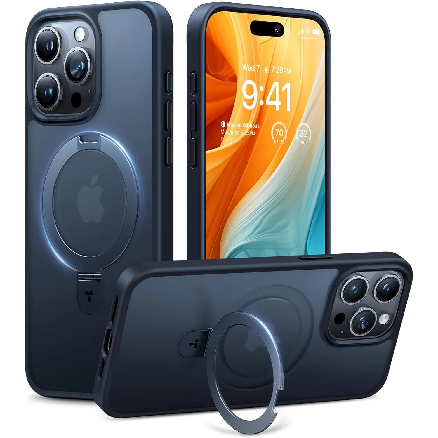 TORRAS Ostand Q1 Guardian für iPhone 14 Pro Hülle mit MagSafe Case, Schwarz