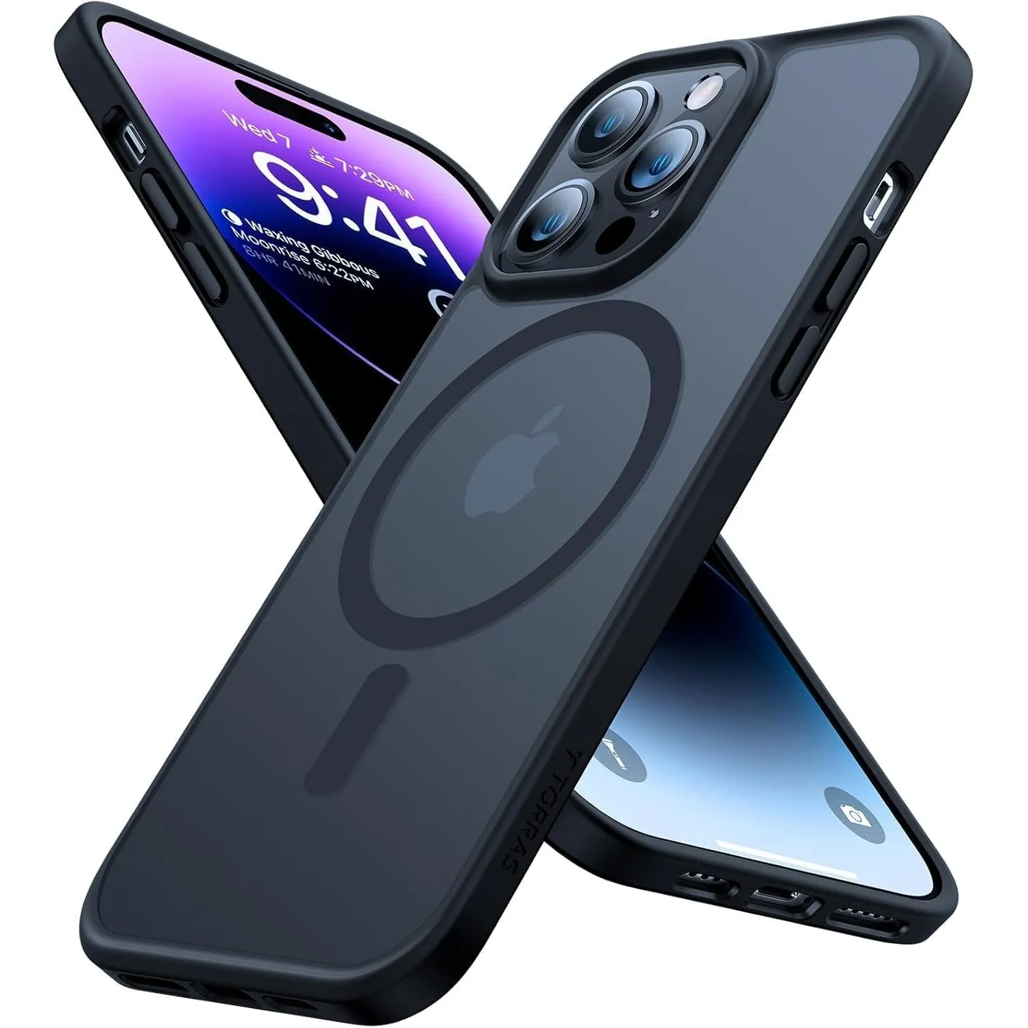 TORRAS Guardian-Mag für iPhone 14 Pro Max Hülle für MagSafe Stoßfest Blau