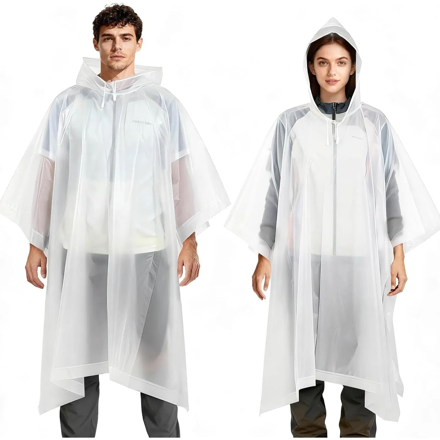 2 Stück Regenponcho, EVA Wiederverwendbarer Tragbarer Unisex-Regencape für Survive, Fahrrad, Wandern, Camping, Angeln, …