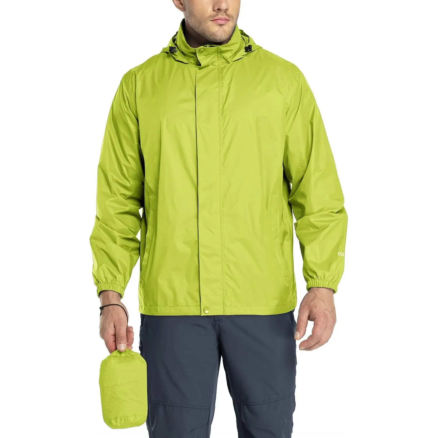 33,000ft Regenjacke Herren Leicht Wasserdicht Faltbare Regenmantel Fahrrad | Atmungsaktiv Outdoorjacke Windjacke Windbr…
