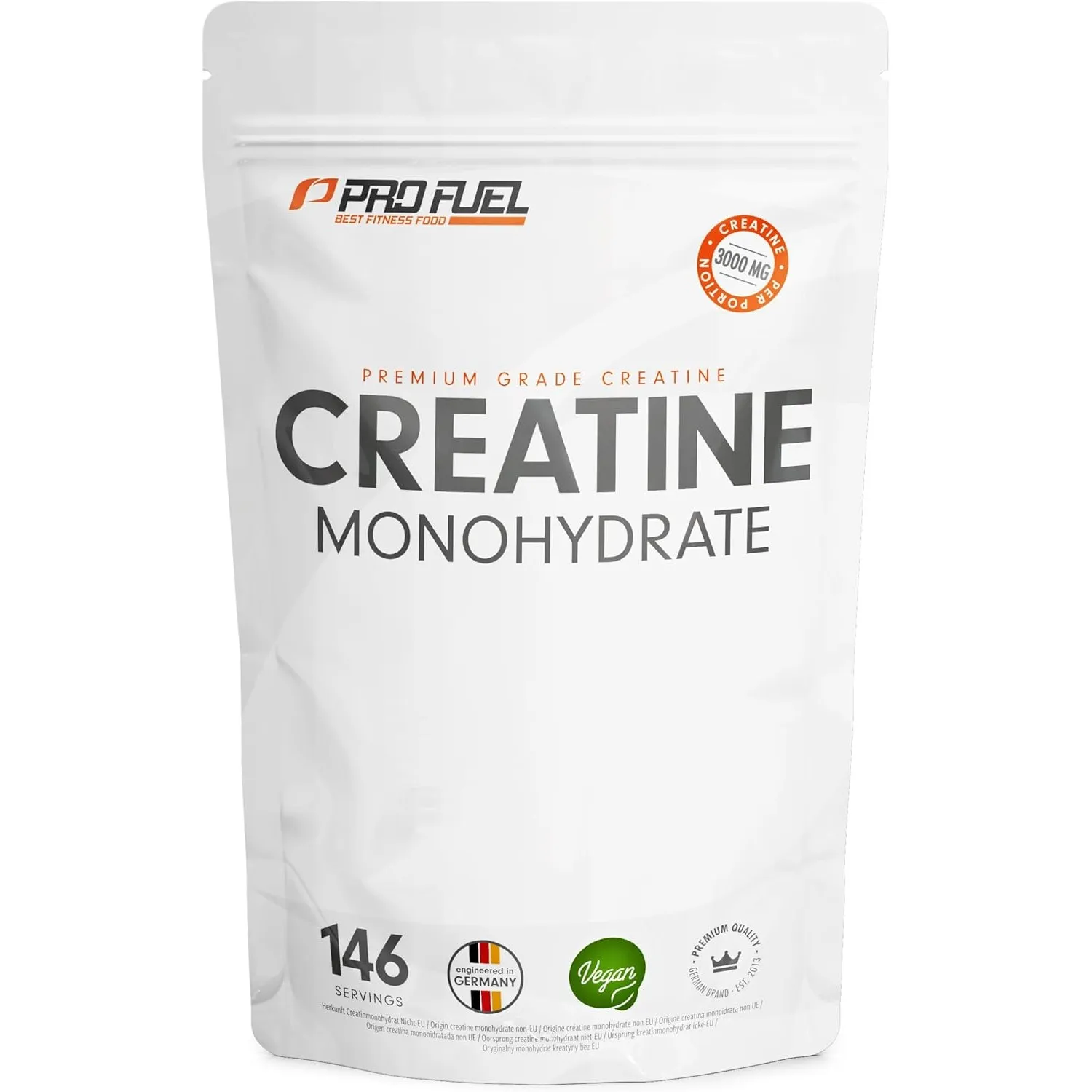 Creatin Monohydrat Pulver 500g - Kreatin Monohydrat in mikronisierter Qualität - Creatine-Monohydrate mit 3000 mg Kreat…