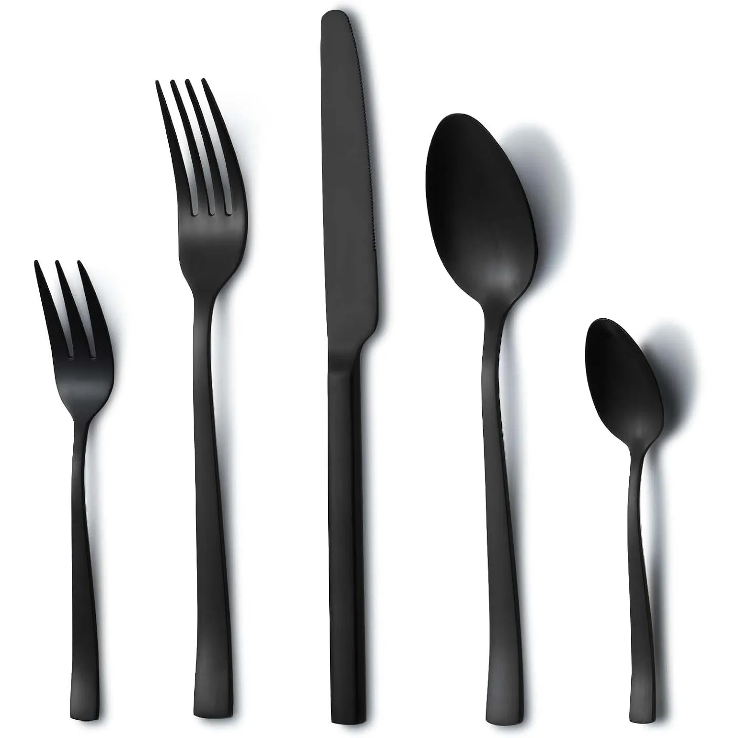Besteck Set Schwarz, Hunnycook Besteck Set 6 personen, 30-teilig Edelstahl Schwarzes Besteck für Hause Restaurant Im Fr…