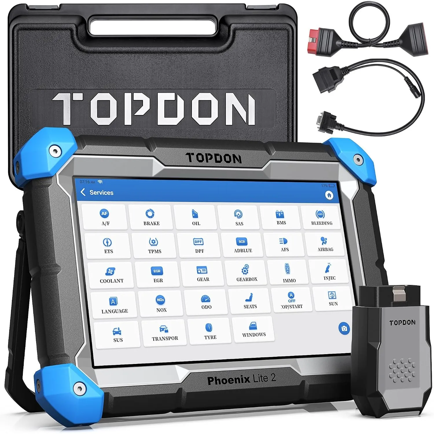 TOPDON Phoenix Lite 2 OBD2 Diagnosegerät,Online ECU-Codierung,34+ Wartungsservice Funktionen,Leitfadenfunktion,OE-Ebene…
