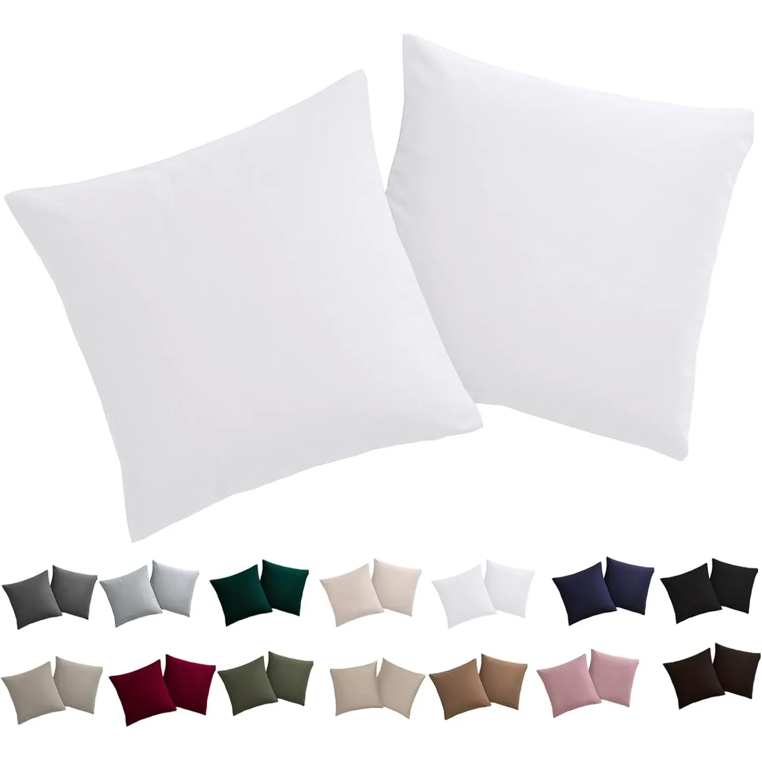 Soifox Kissenbezug 80x80 2er Set - Kopfkissenbezug 80 x 80 Weiß 100% Mikrofaser bügelfrei & knitterfrei mit Reißverschl…