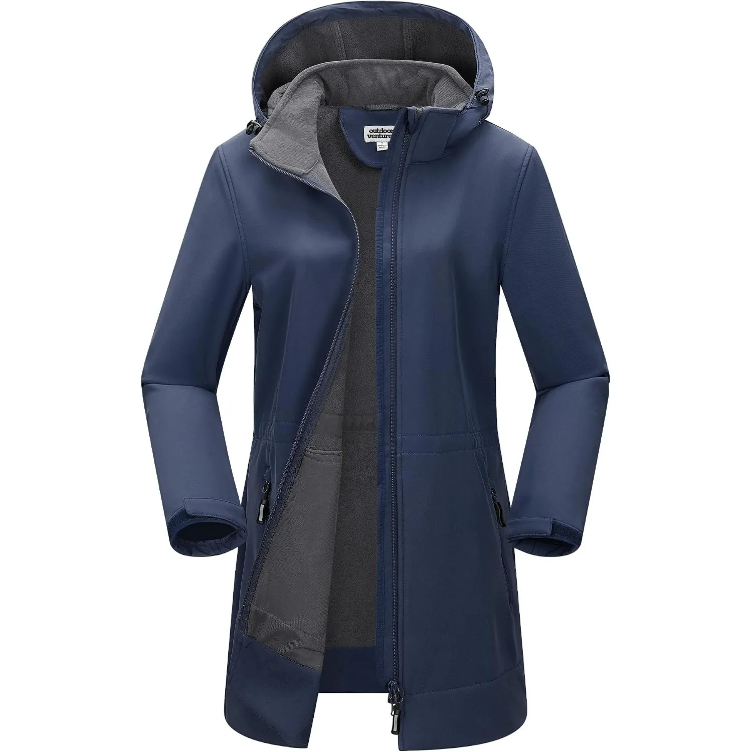 Outdoor Ventures Damen Softshelljacke Wasserdichte Lange Softshellmantel