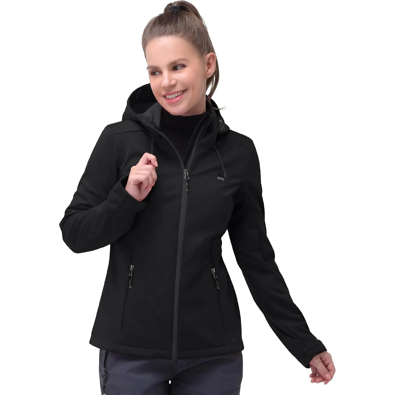33,000ft Damen Softshelljacke Wasserdichte Funktionsjacke mit Kapuze