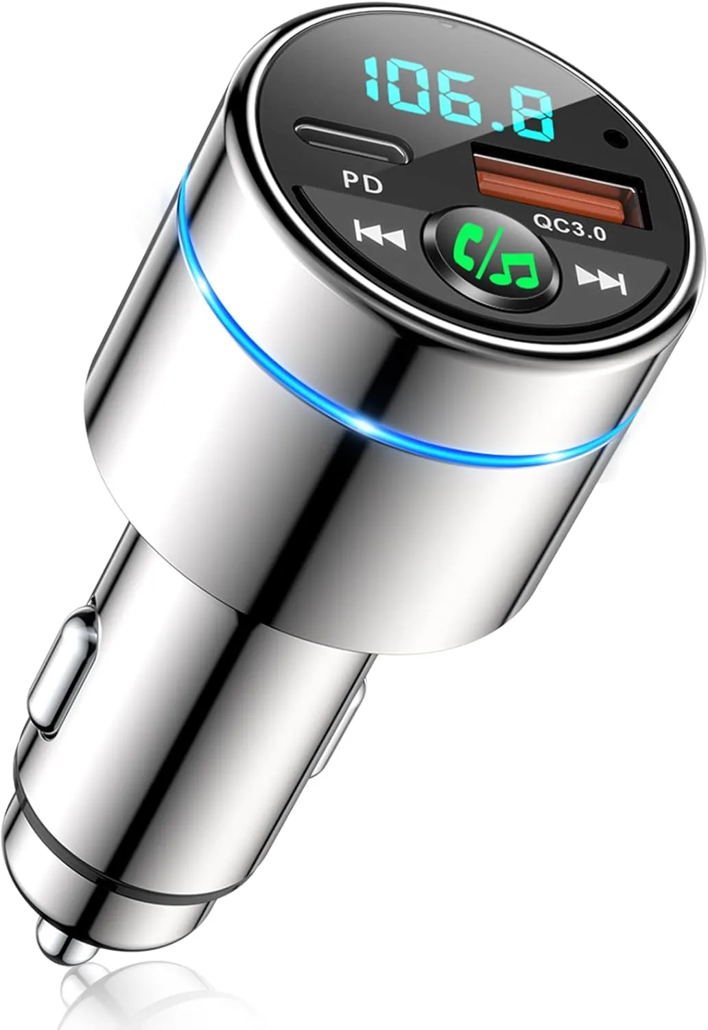 Mohard FM Transmitter Auto Bluetooth 5.3, Ganzmetall PD 30W & QC3.0 18W Schnelles Autoladegerät Zigarettenanzünder, KFZ…