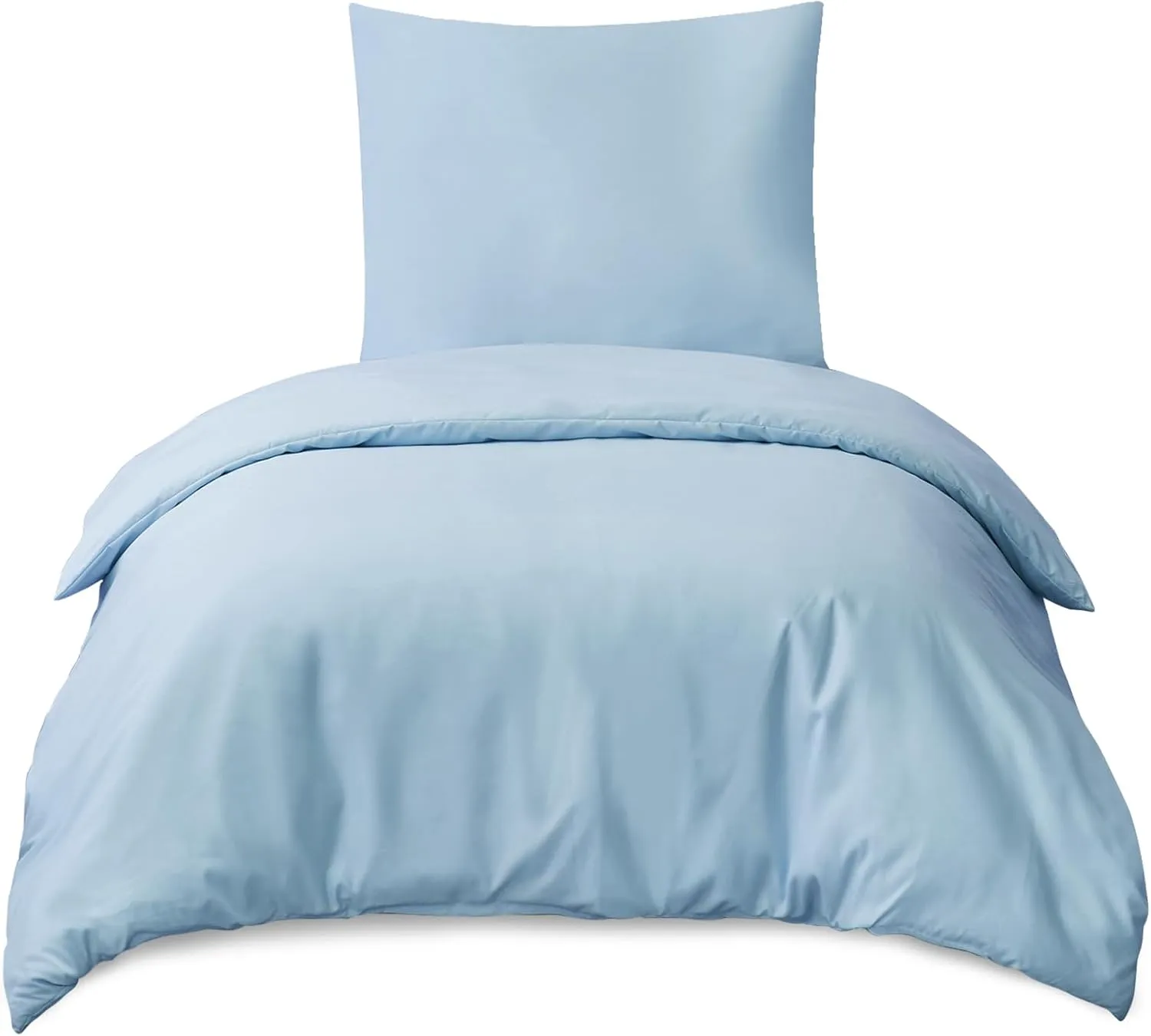 RUIKASI Bed Linen, 155 x 220 cm, 2 Pieces, Blue, Duvet Cover Set, Light Blue, with Pillowcase, Microfibre Bedding Set, …