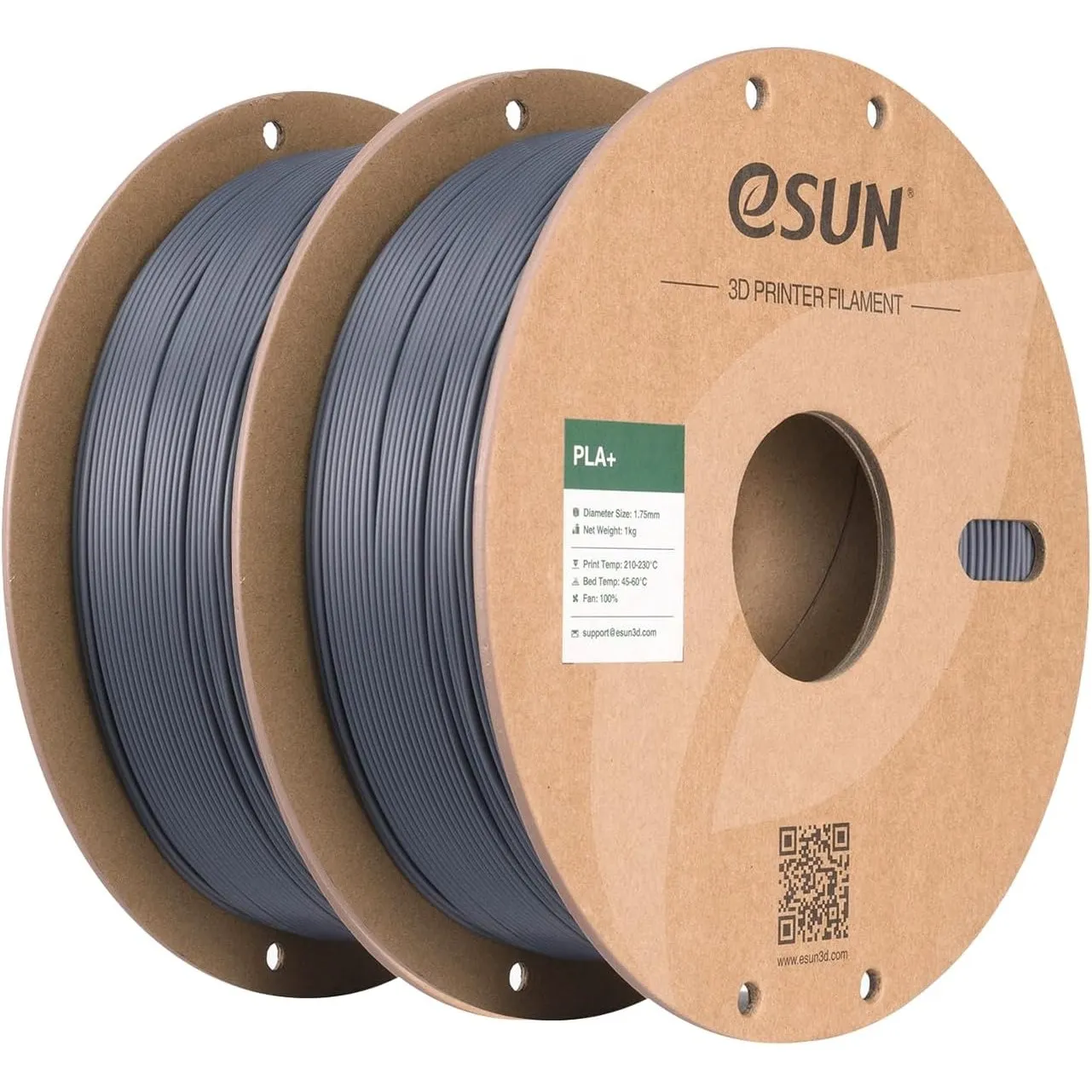 eSUN PLA+ Filament 1.75mm, Grau, 2KG