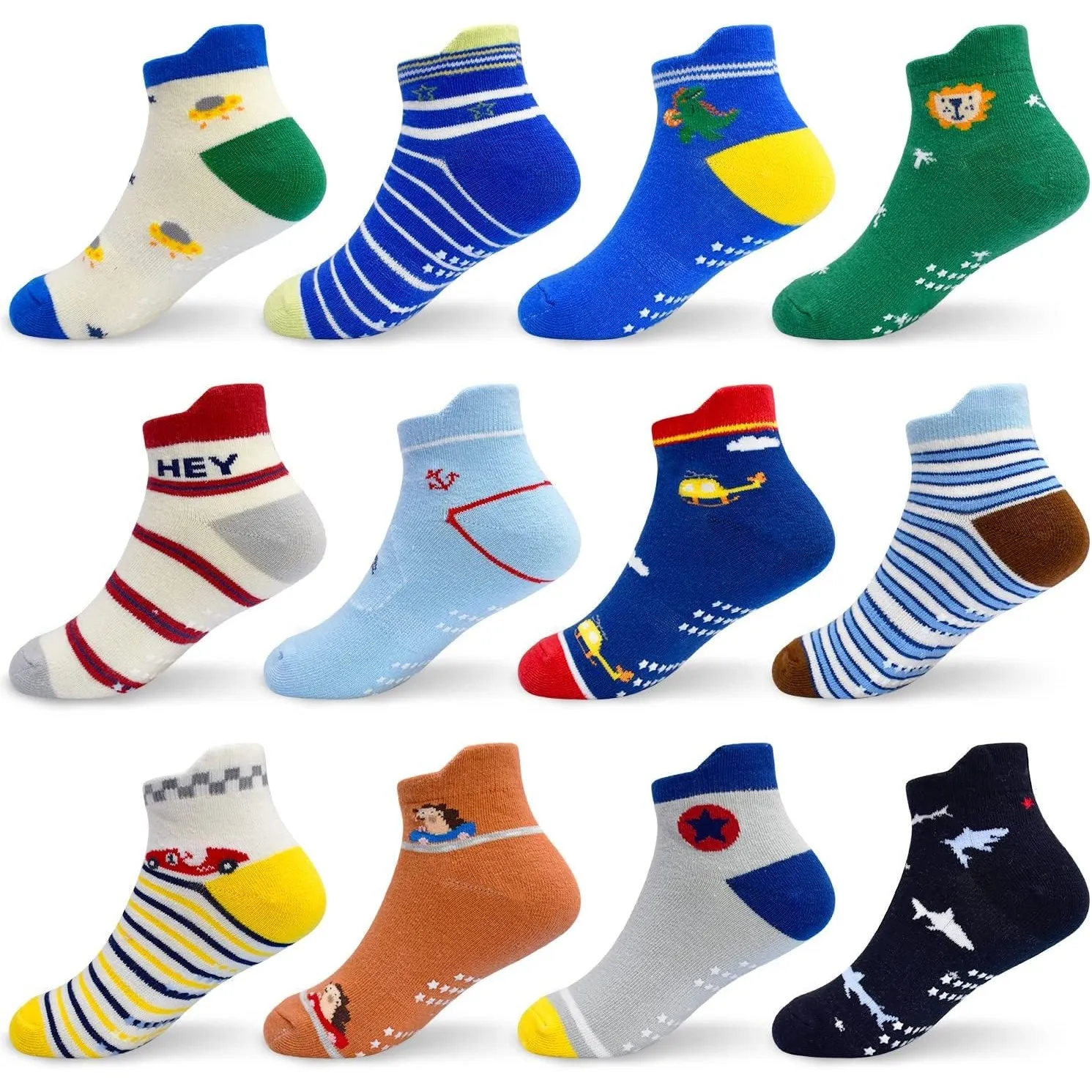 GRPSKCOS Stoppersocken Kinder 12 Paar Rutschsocken Socken Kinder ABS Socken Antirutschsocken für 6-12 Monate 1-7 Jahre …