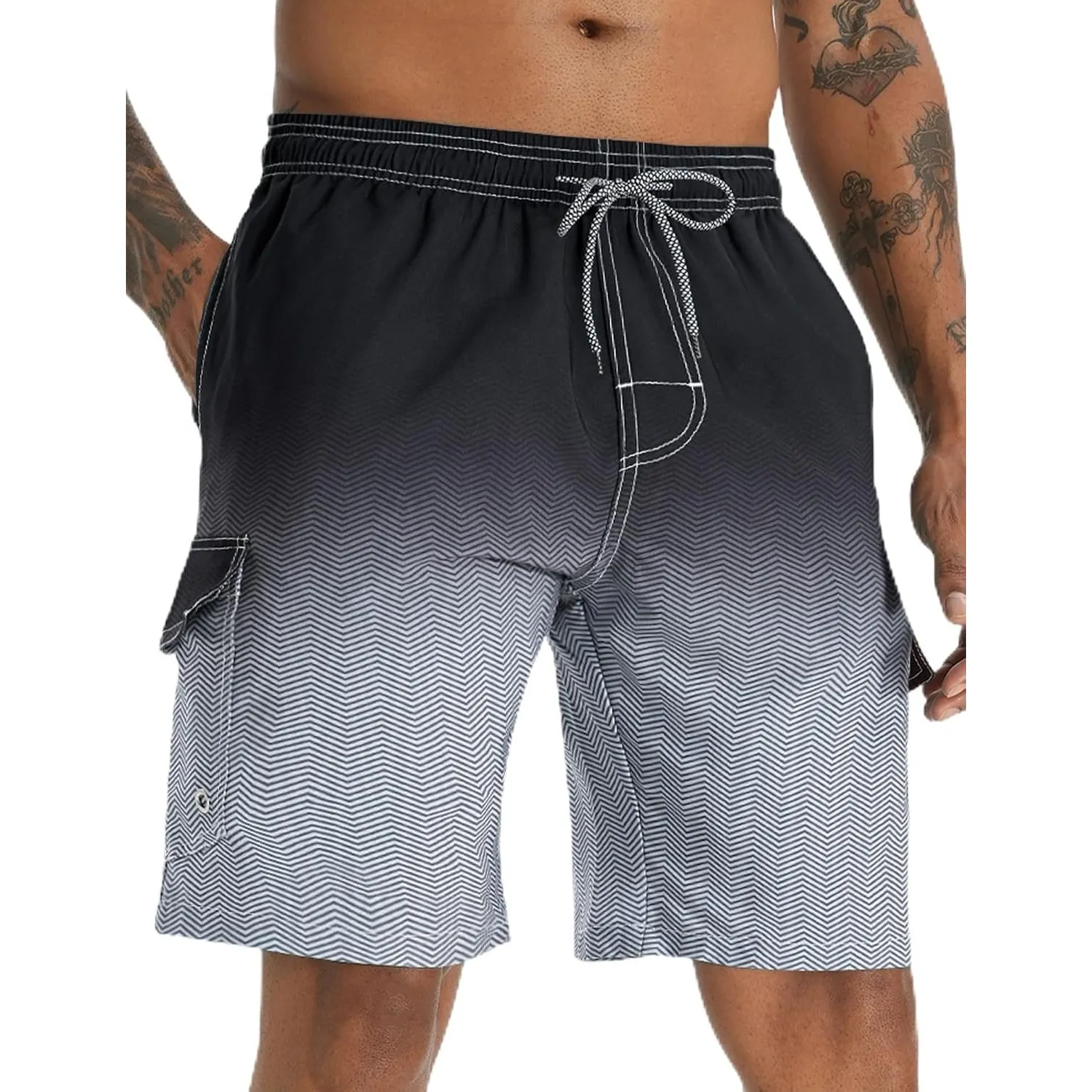 APTRO Herren Badehose Lang Badeshorts Schnelltrocknend Boardshorts Freizeit Short mit Innenslip